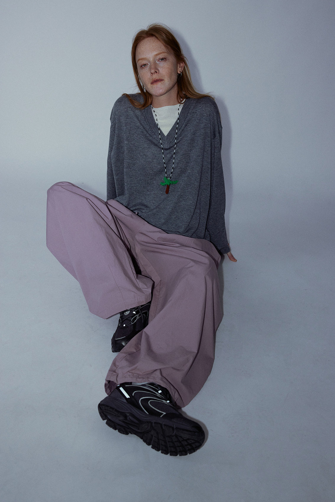 100% cotton balloon silhouette casual pants | 4 color