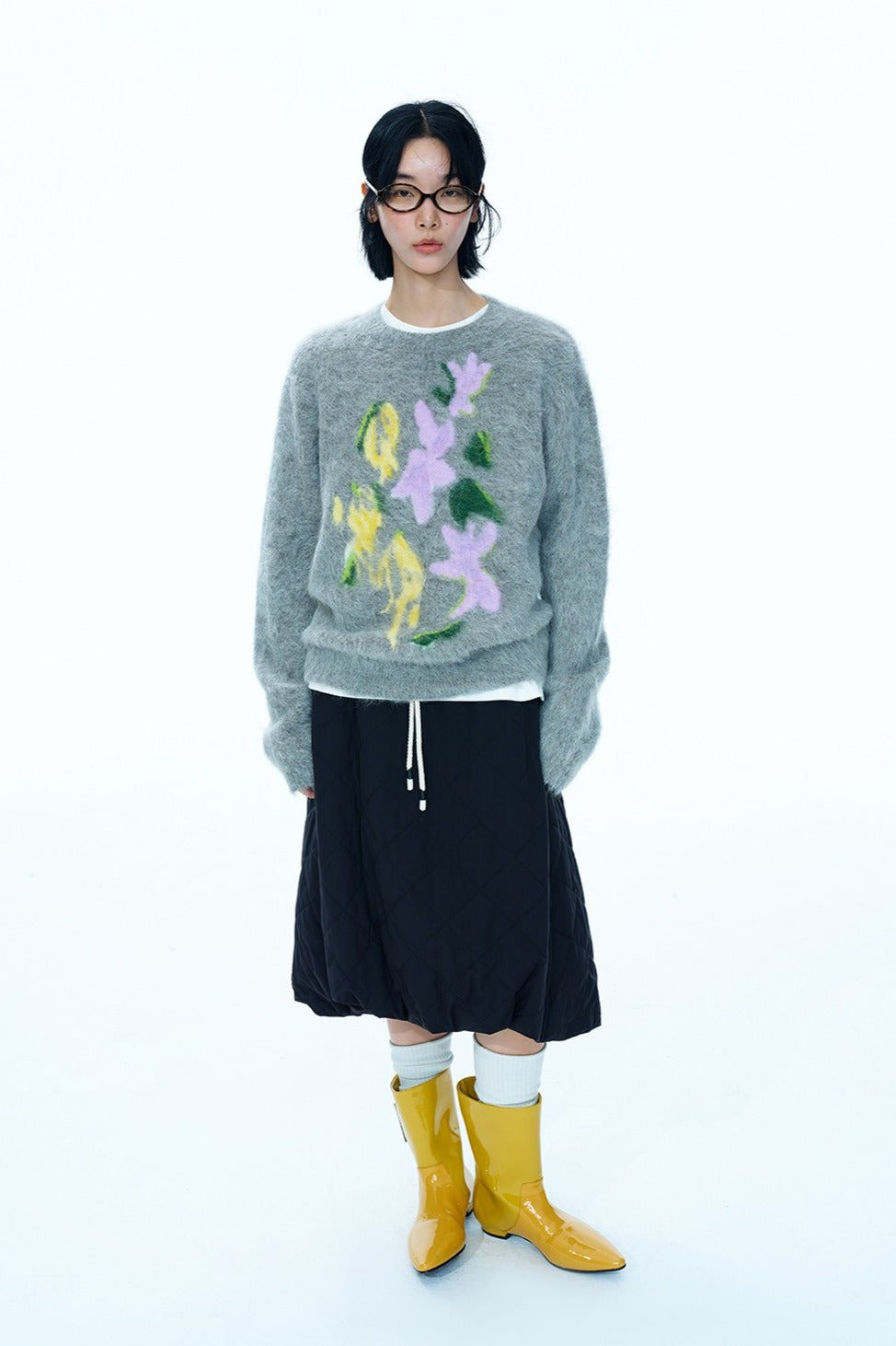Alpaca blend soft and cozy jacquard sweater | 4 color