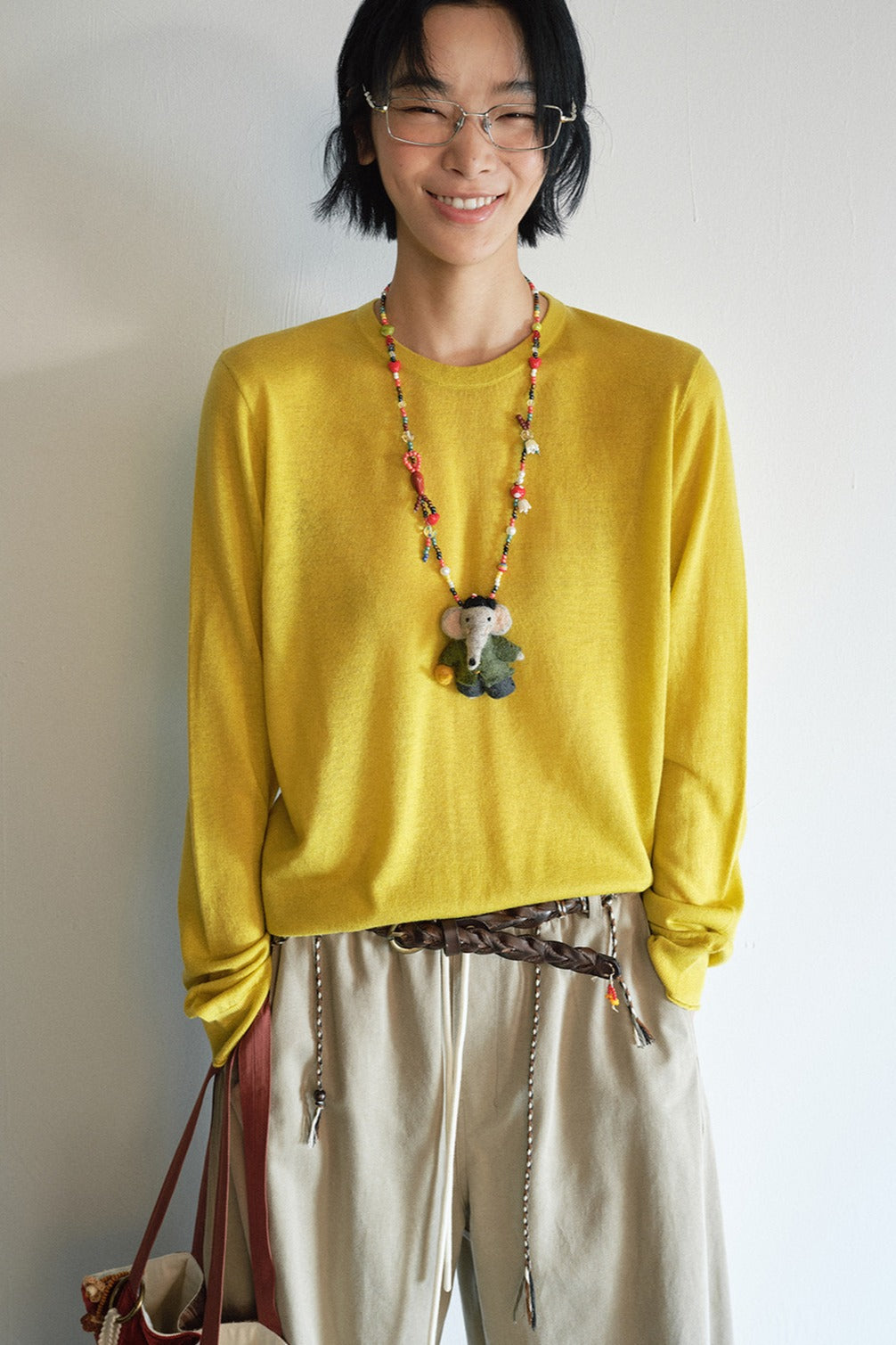 Wool blend back lines loose fit knitwear | 6 color