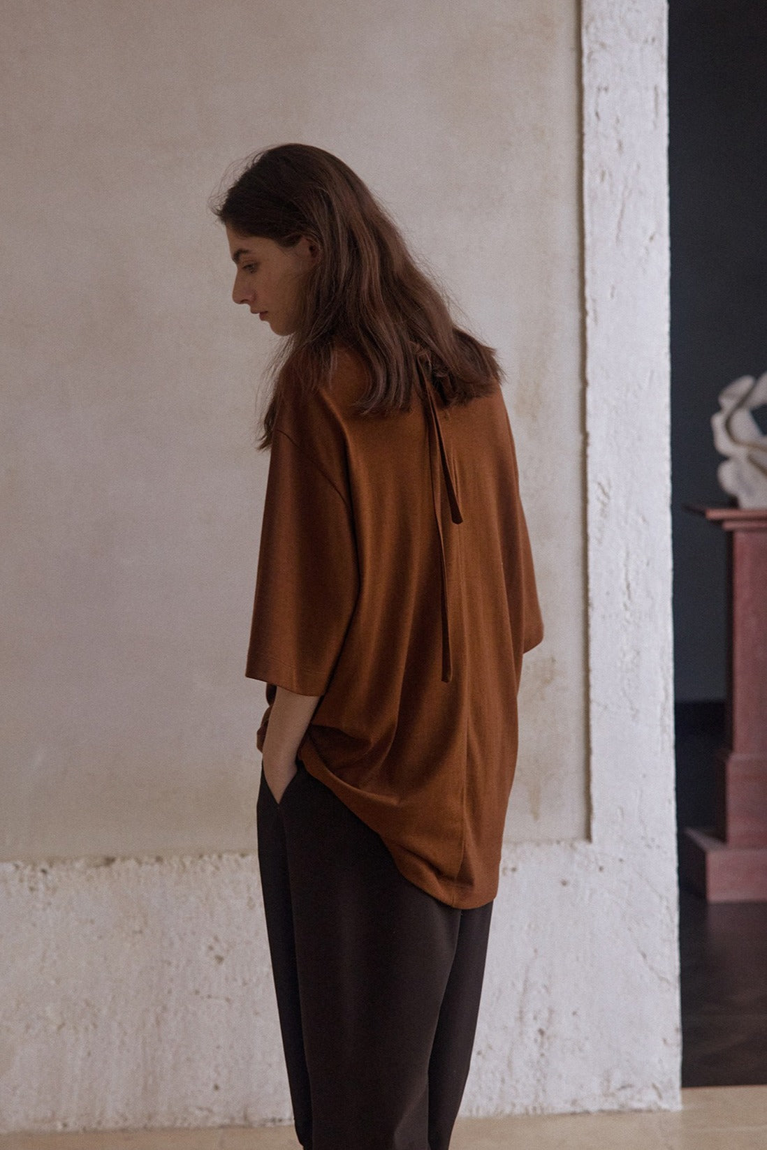 Relaxed-fit back split loose T-shirt | 5 color