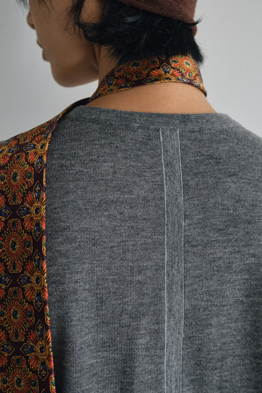 Wool blend back lines loose fit knitwear | 6 color
