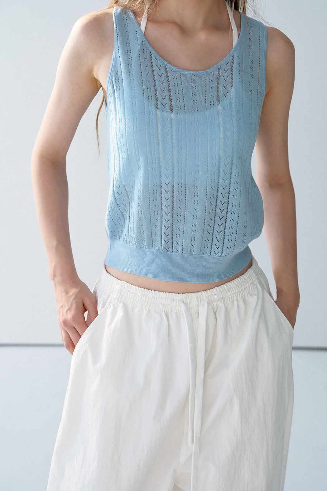Lyocell blend wool short, perforated cute vest | 5 color