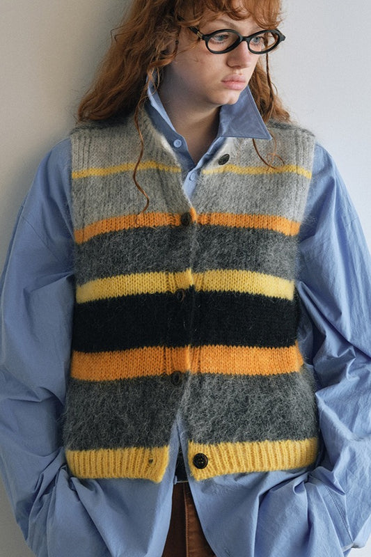 Wool blend soft touch colorful knit vest | 3 color