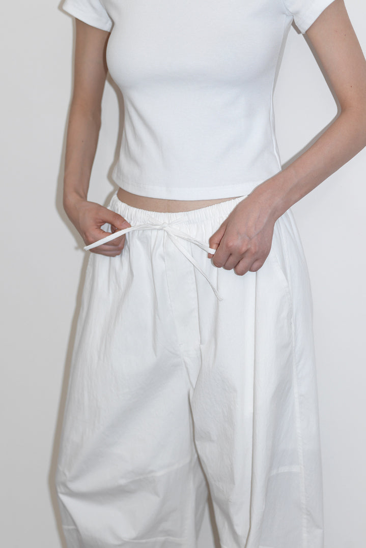 Pantalón de mezcla de algodón con silueta globo | 3 colores