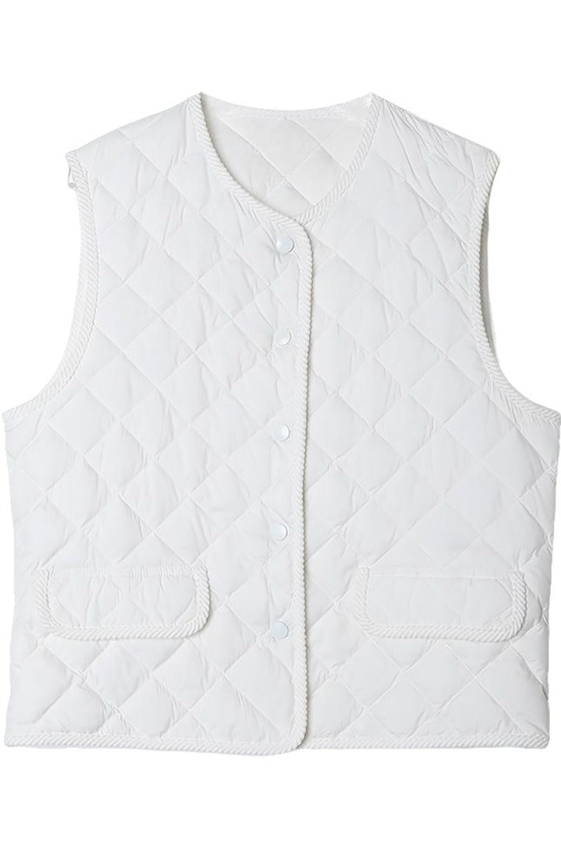Goose down warm & cozy diamond-quilted vest | 2 color