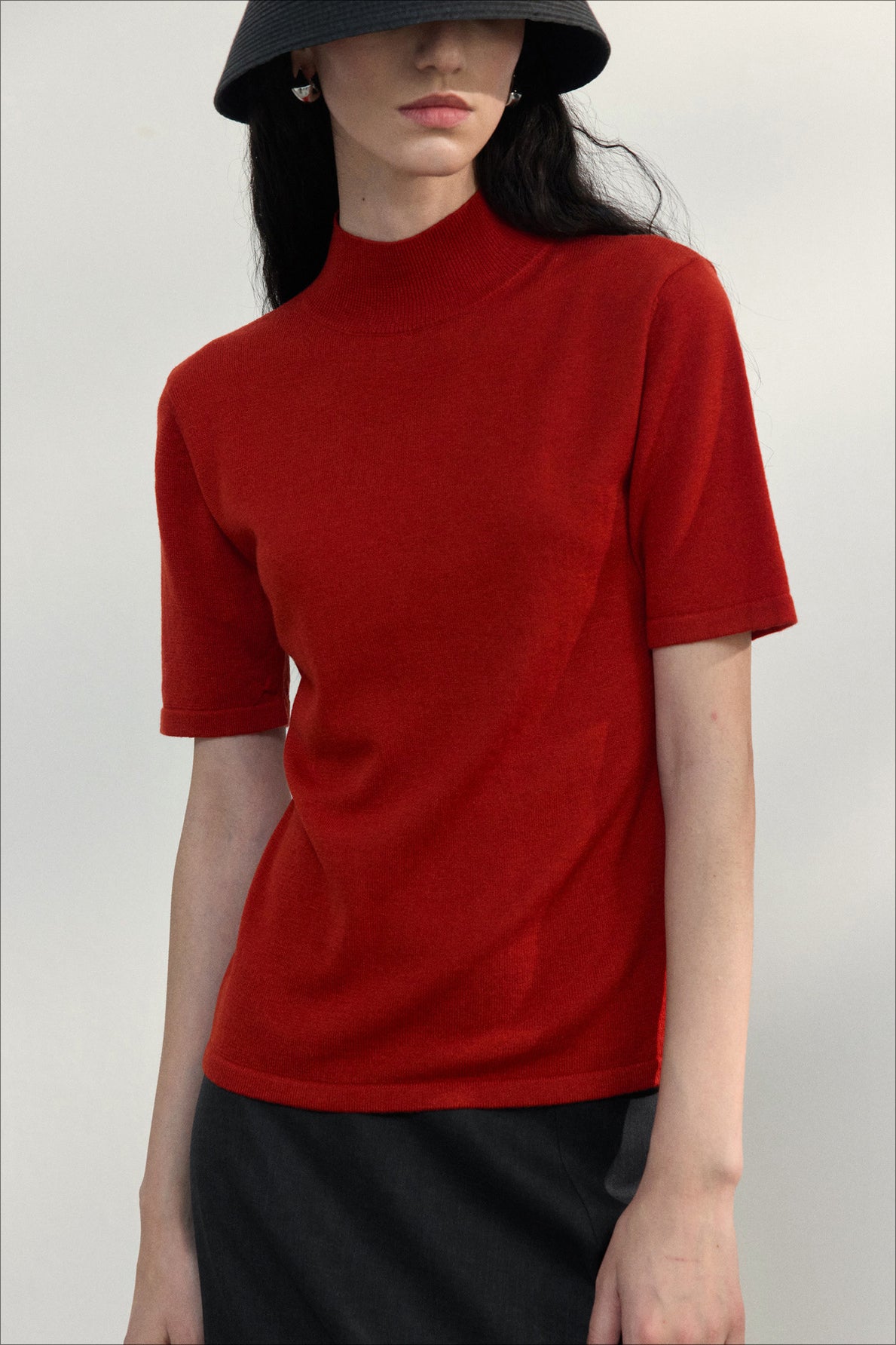 T-shirt dos nu en laine mélangée | 4 couleurs