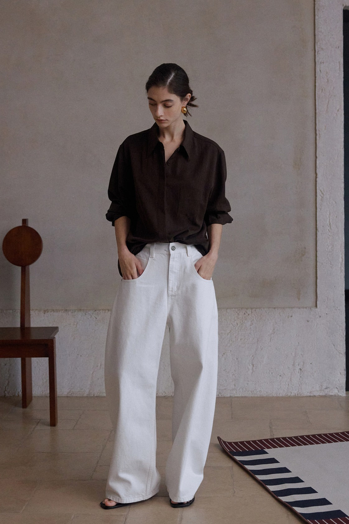 Lyocell blend matte finish drape shirt | 5 color