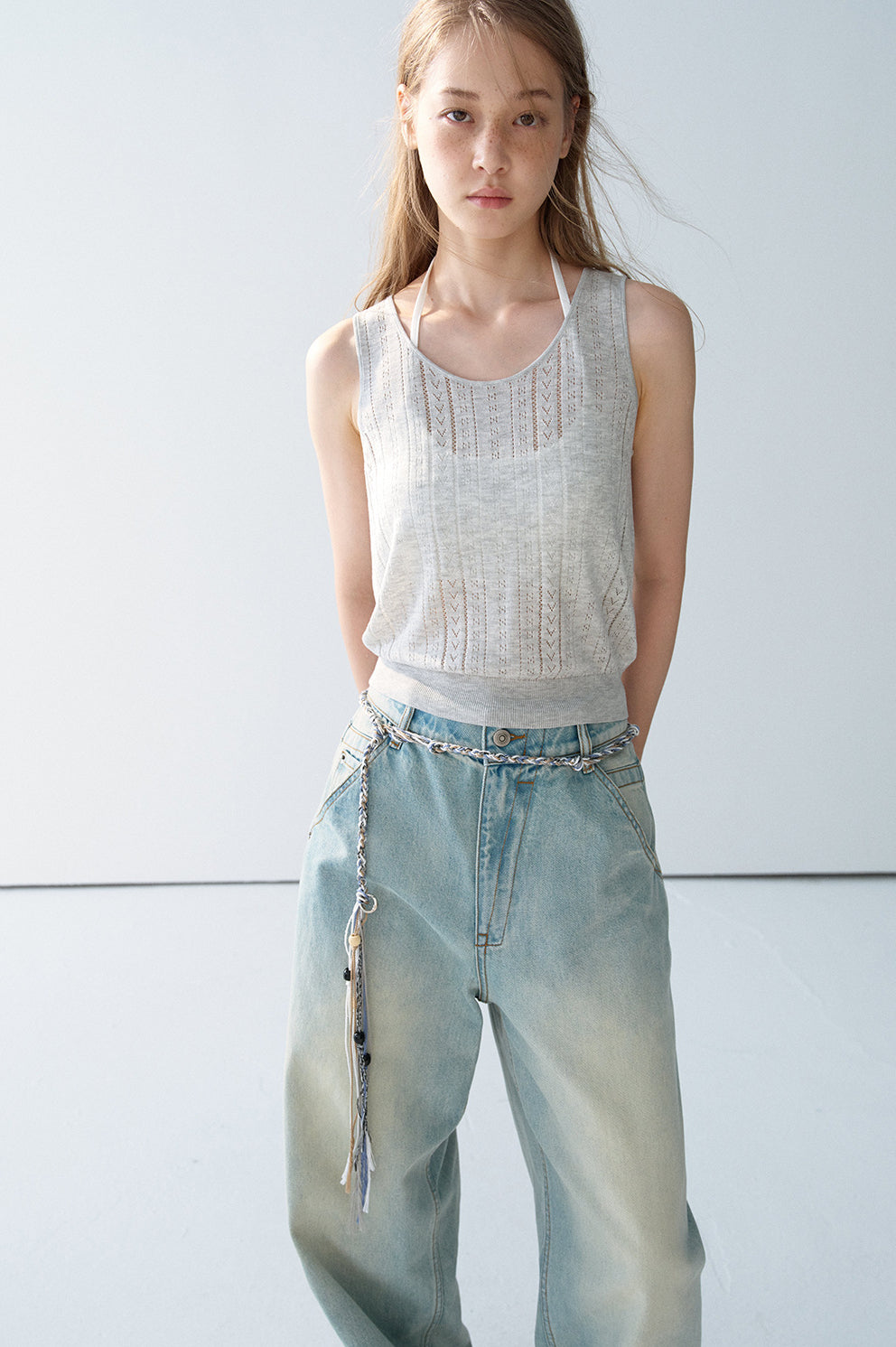 Lyocell blend wool short, perforated cute vest | 5 color