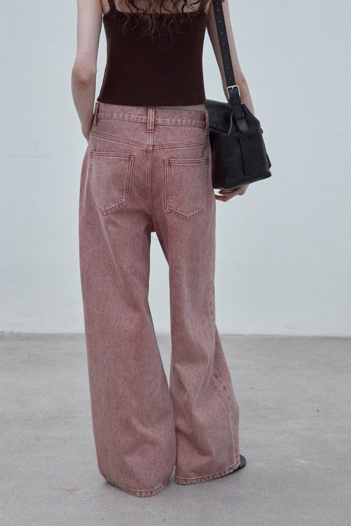 100% cotton straight wide-leg jeans | 2 color