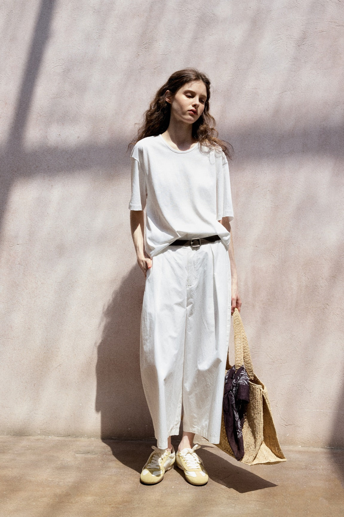 Washed cotton cocoon shape 7\8 pants | 3 color