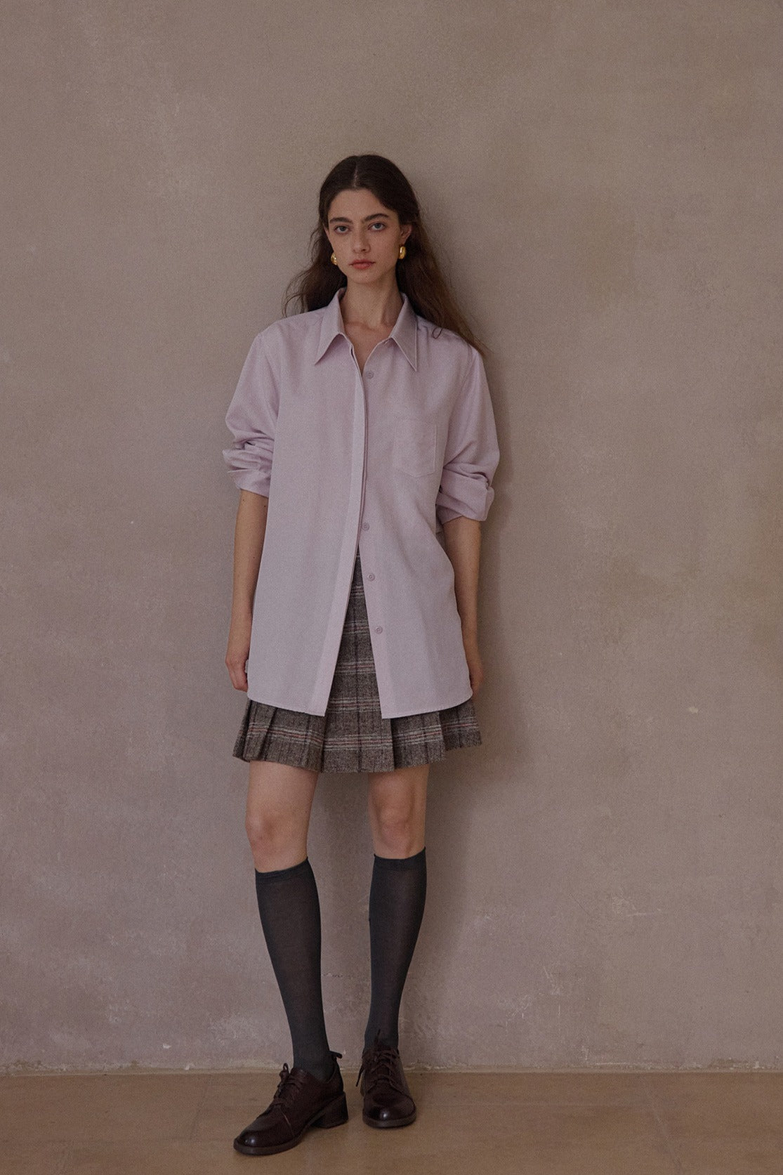 Lyocell blend matte finish drape shirt | 5 color