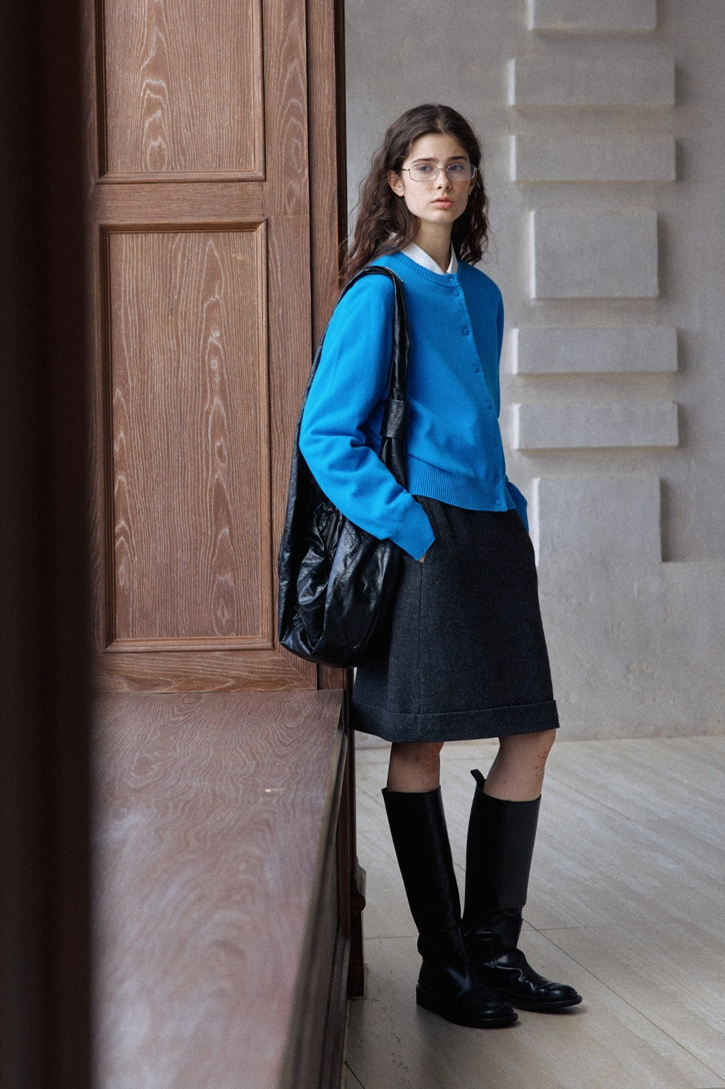 100% wool classic round neck cardigan | 5 color