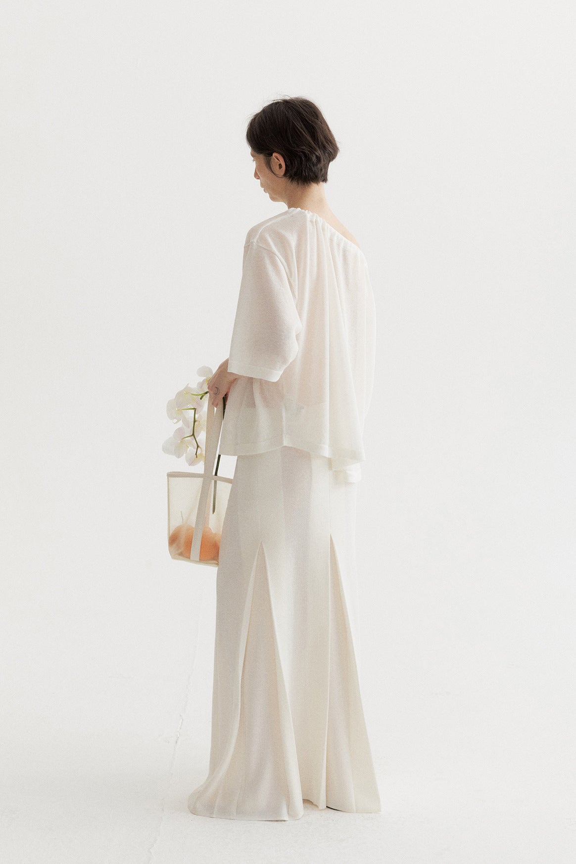 Viscose blend pleated A-line drape skirt | 3 color
