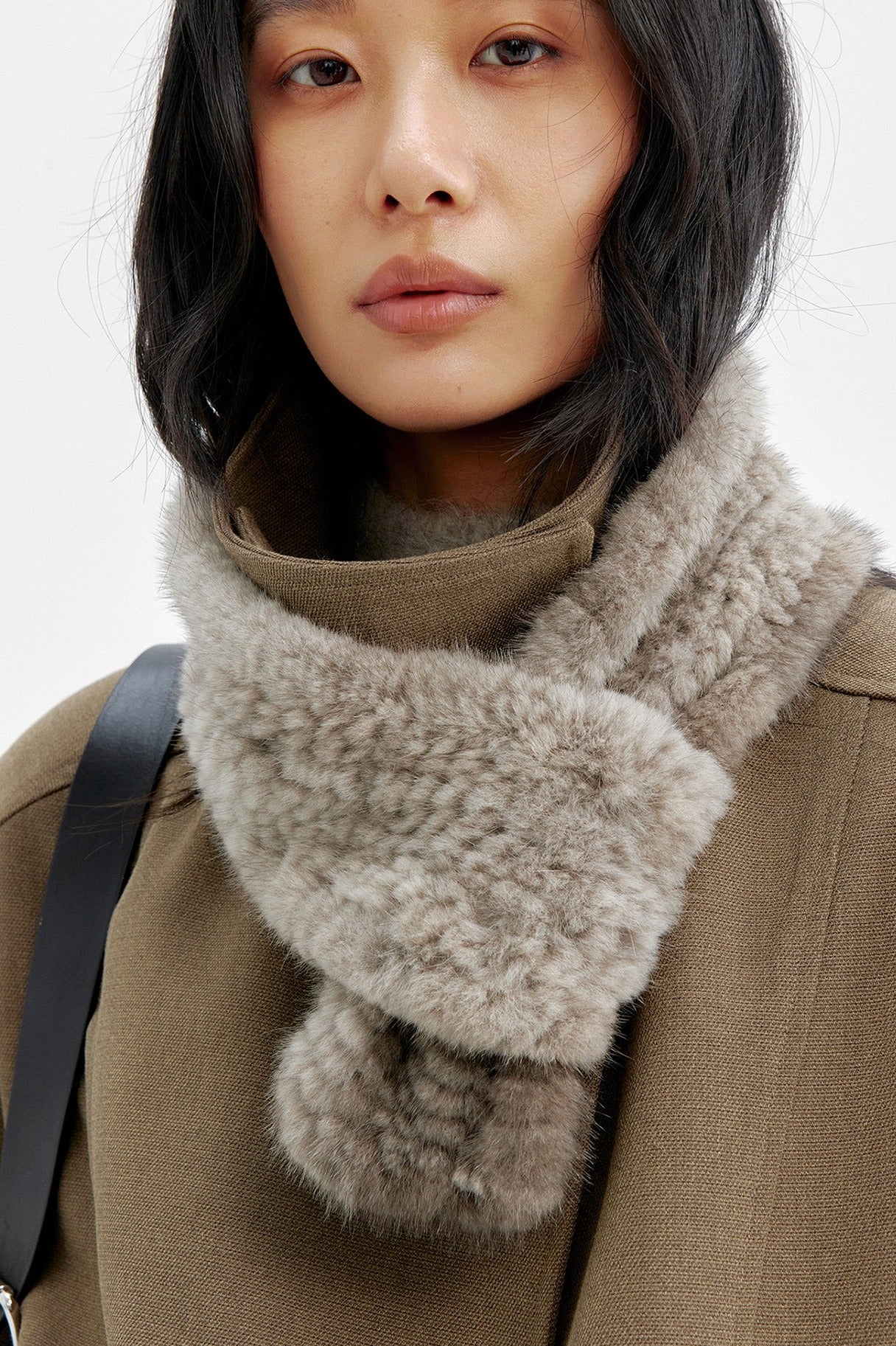 Mink fur warm mini scarf | 2 color