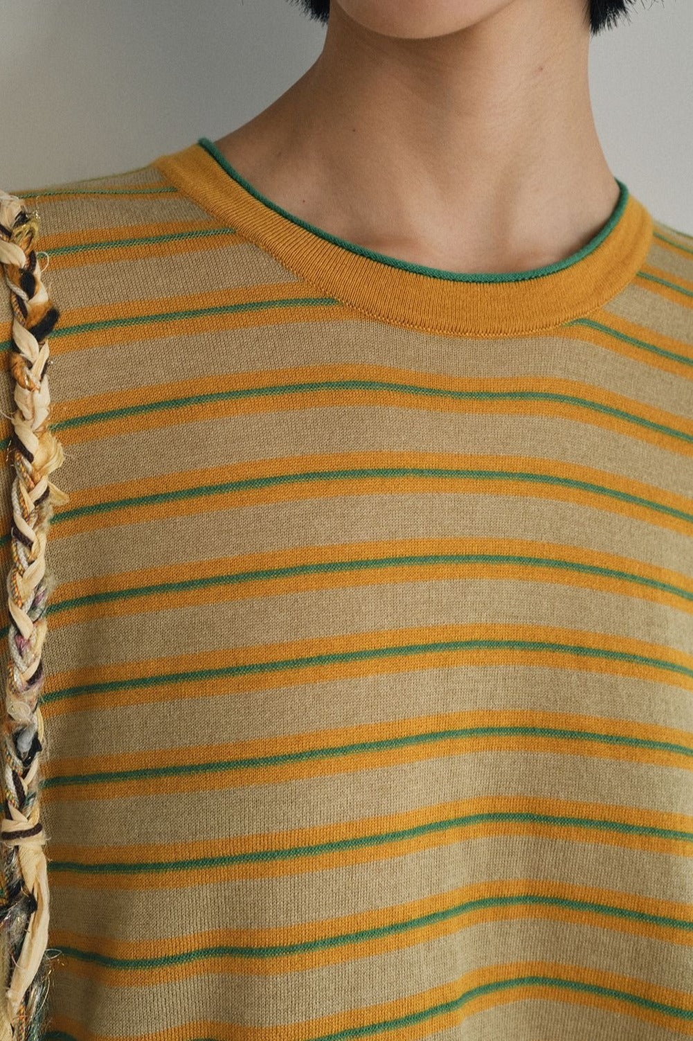 Wool blend oversized striped knitwear | 5 color