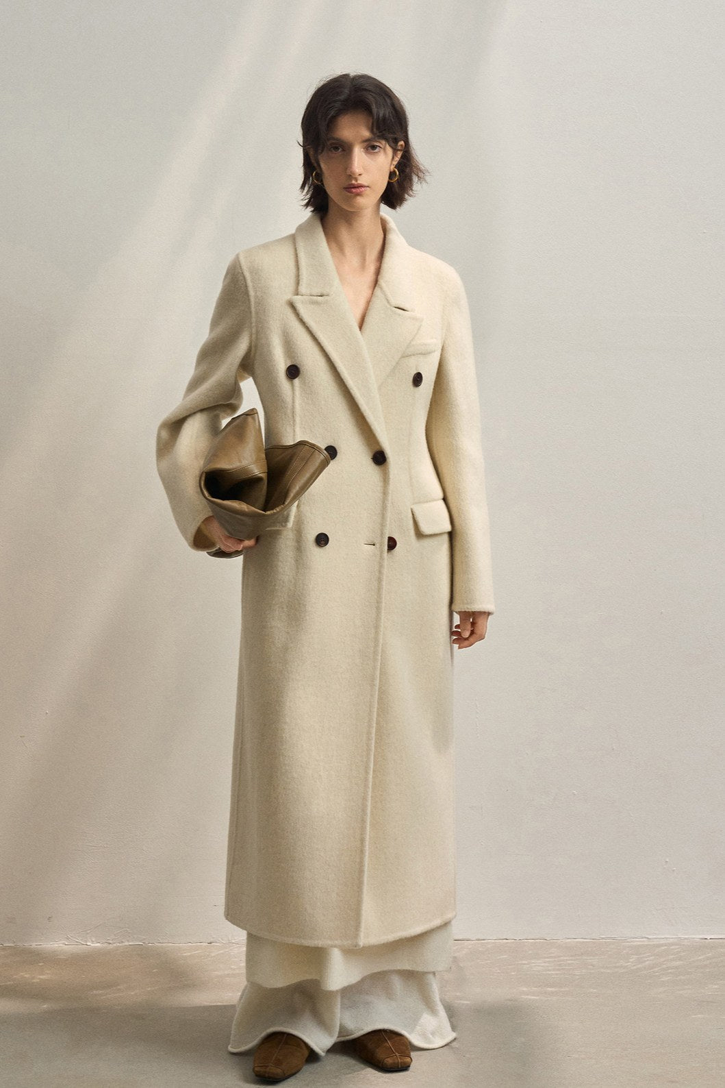 100% wool straight waisted silhouette versatile coat | 4 color