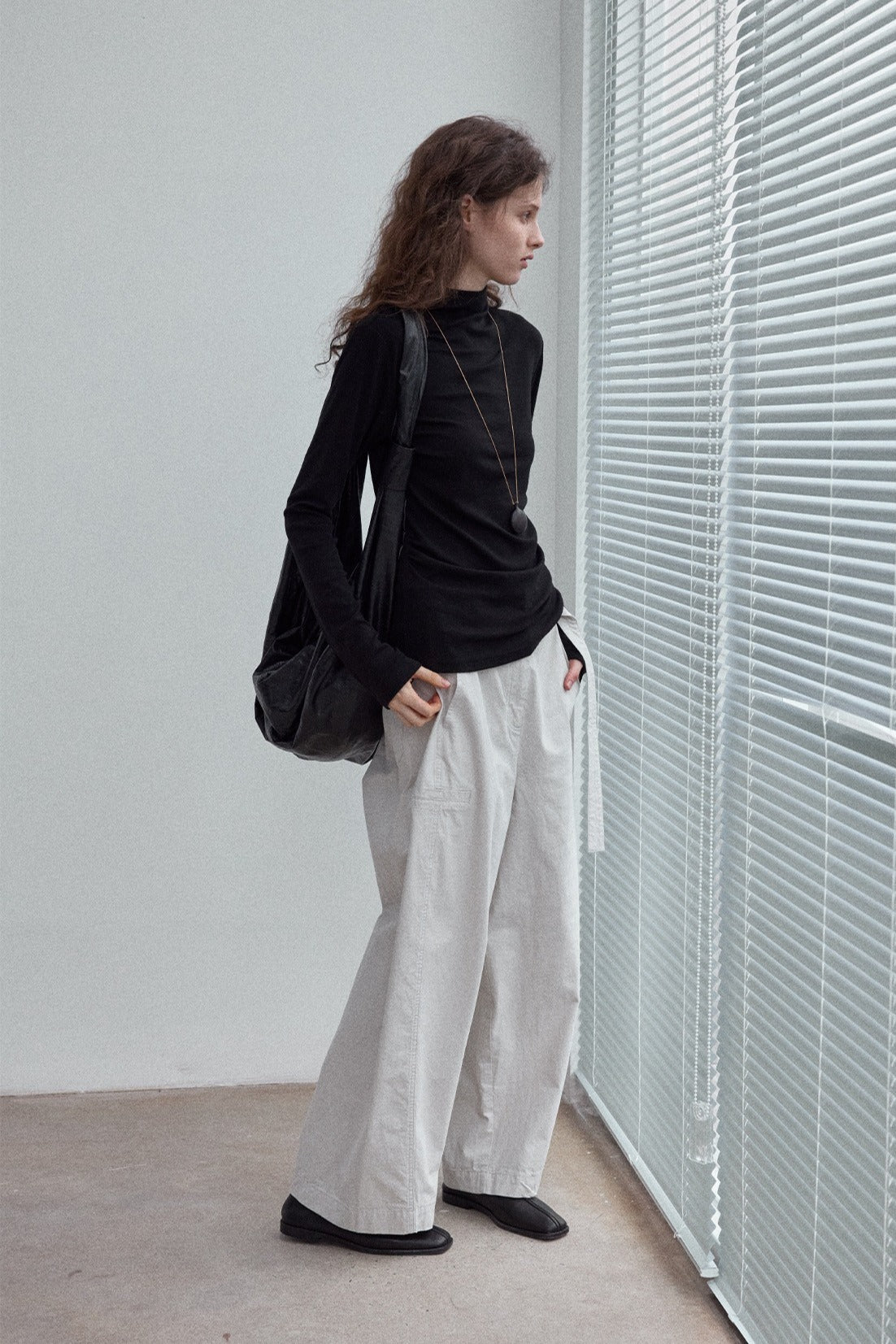 Wool containing soft and elastic waisted top | 7 color