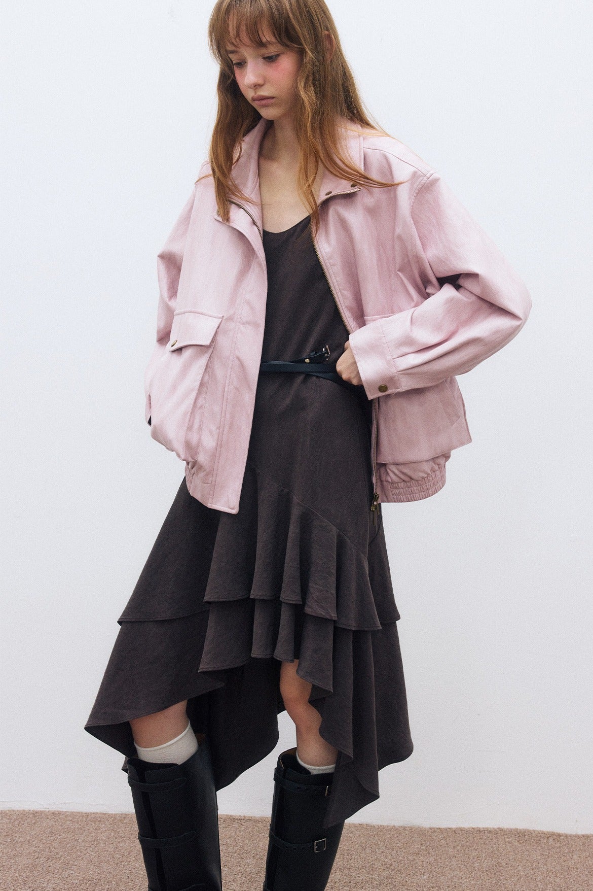 Relaxed-fit soft PU coating jacket | 3 color