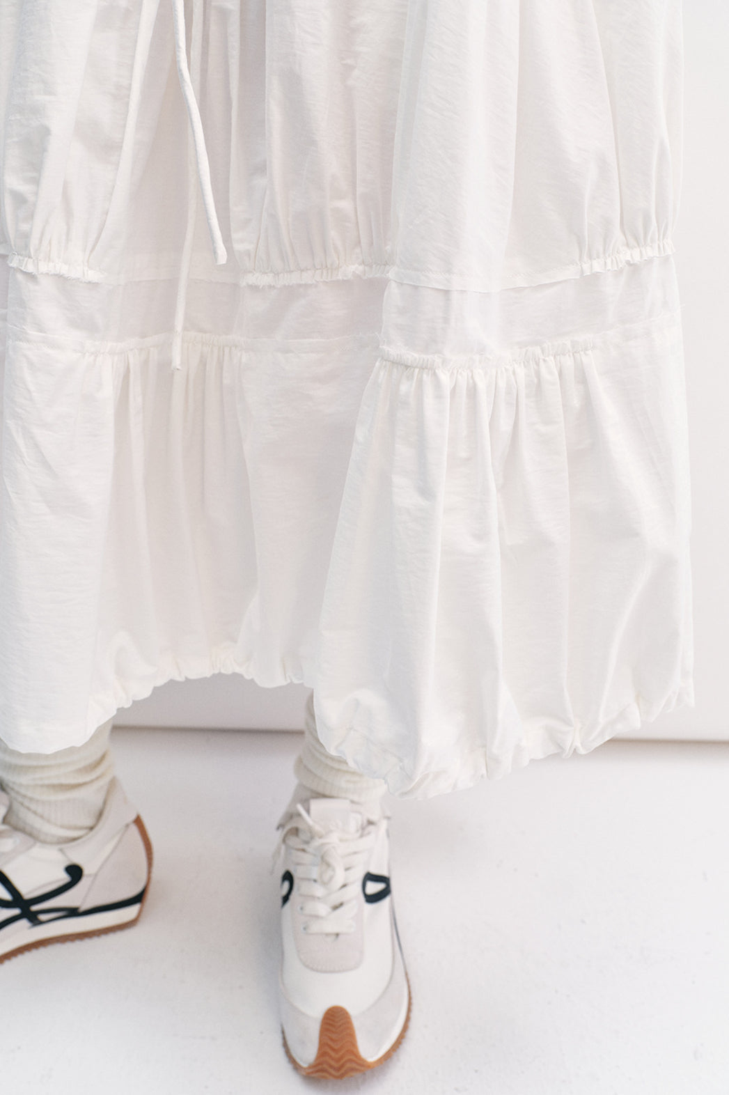 Jupe en coton mélangé à texture froissée | 3 couleurs