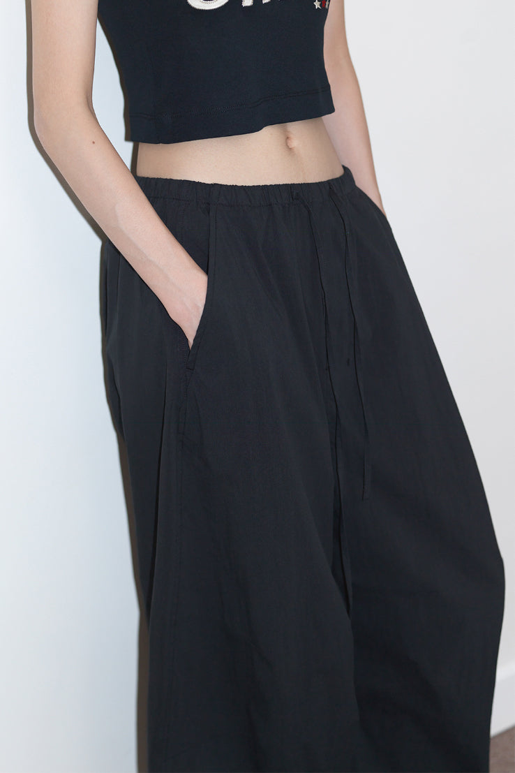 Pantalón de mezcla de algodón con silueta globo | 3 colores