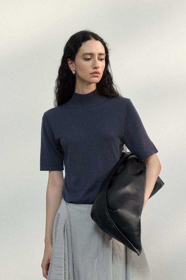 T-shirt dos nu en laine mélangée | 4 couleurs