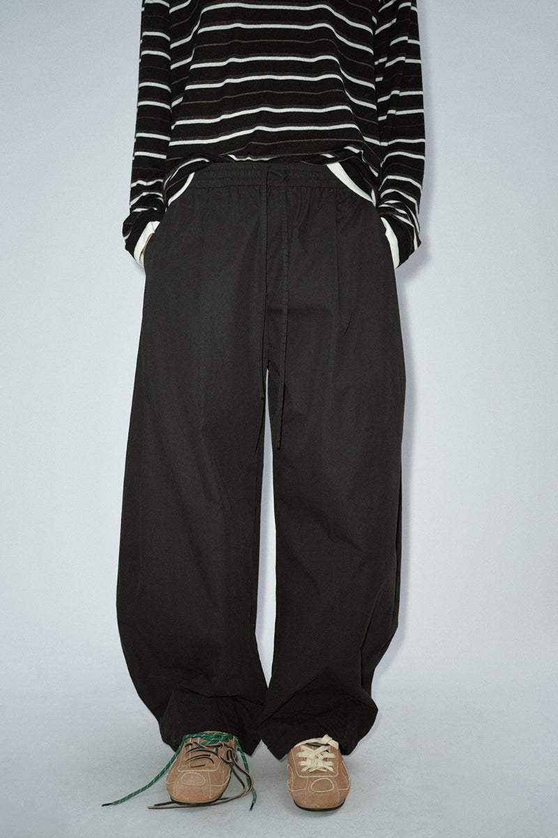 100% cotton balloon silhouette casual pants | 4 color