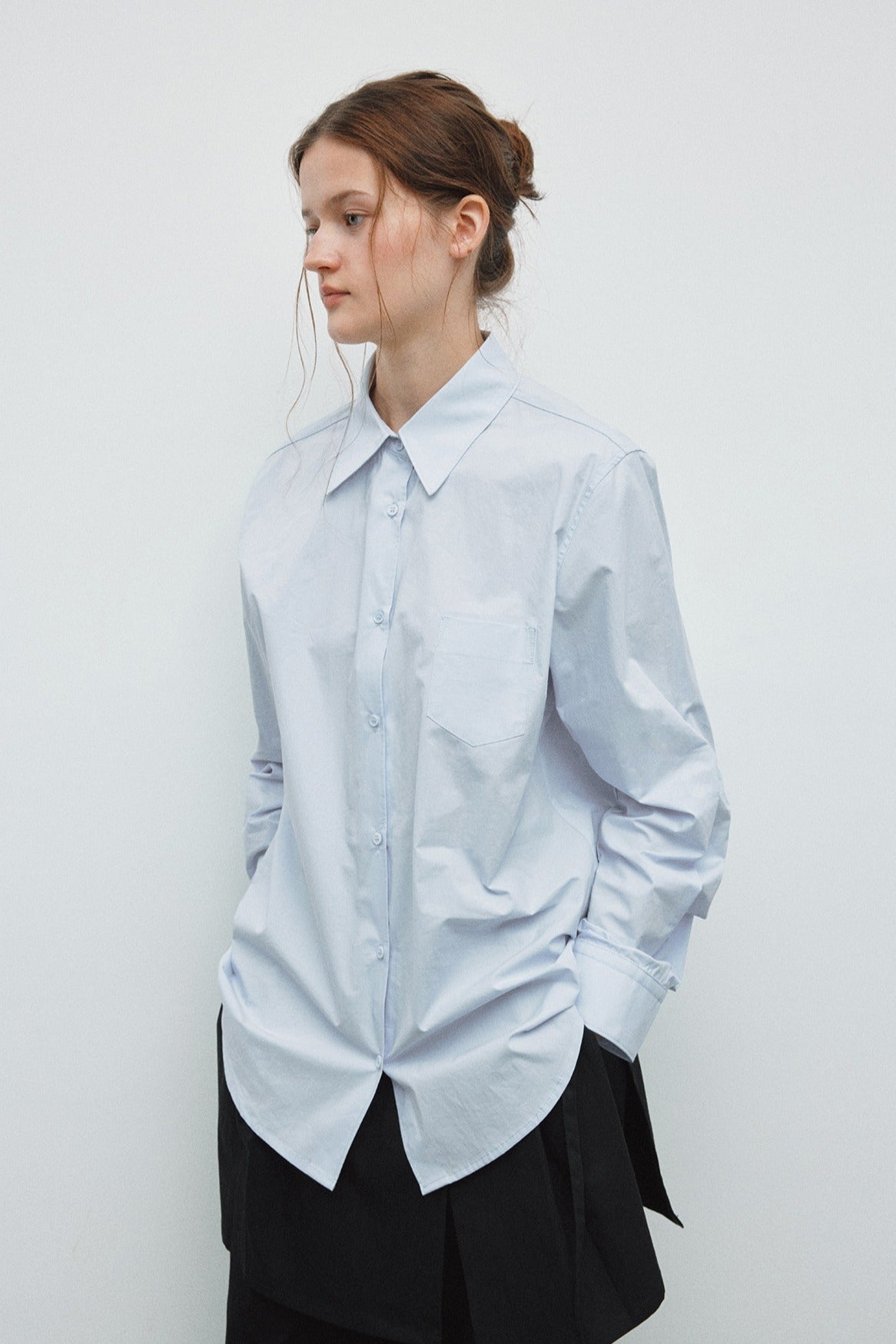 Camisa minimalista de largo medio 100% algodón | 3 colores