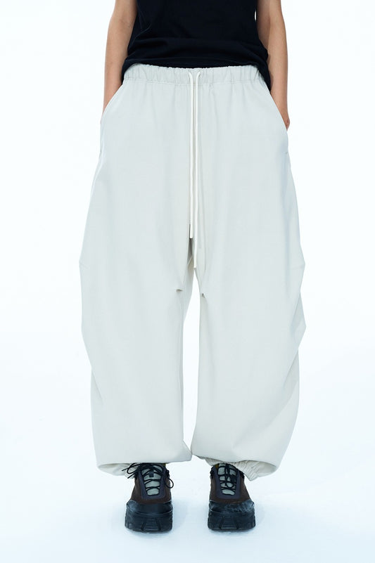 Cotton blend loose-fit fleece pants | 4 color