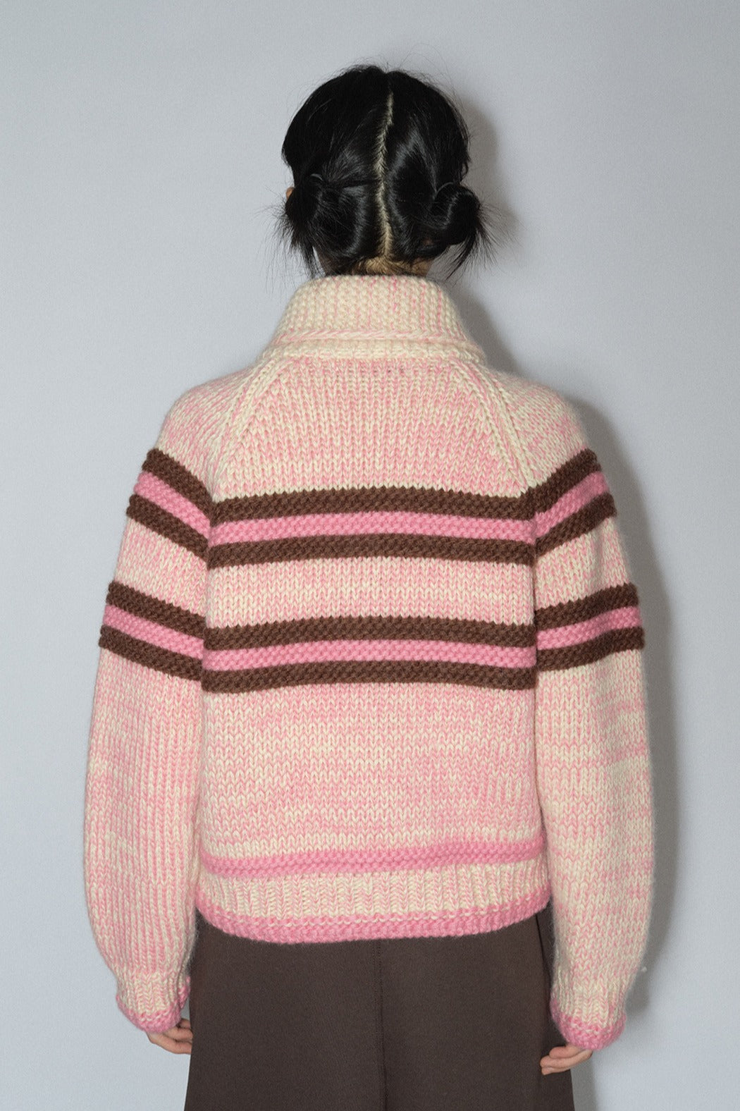 100% wool chunky marled knit sweater cardigan | 2 color