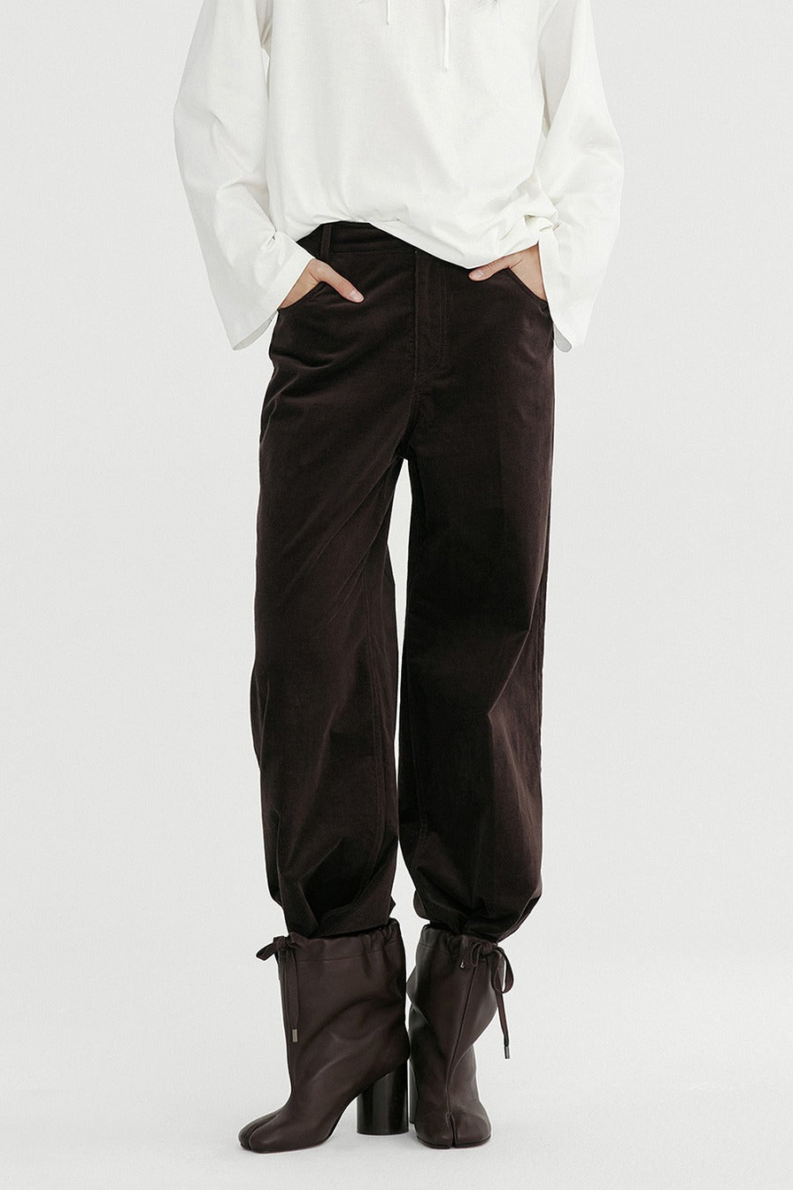 Cotton blend straight leg corduroy versatile pants | 2 color