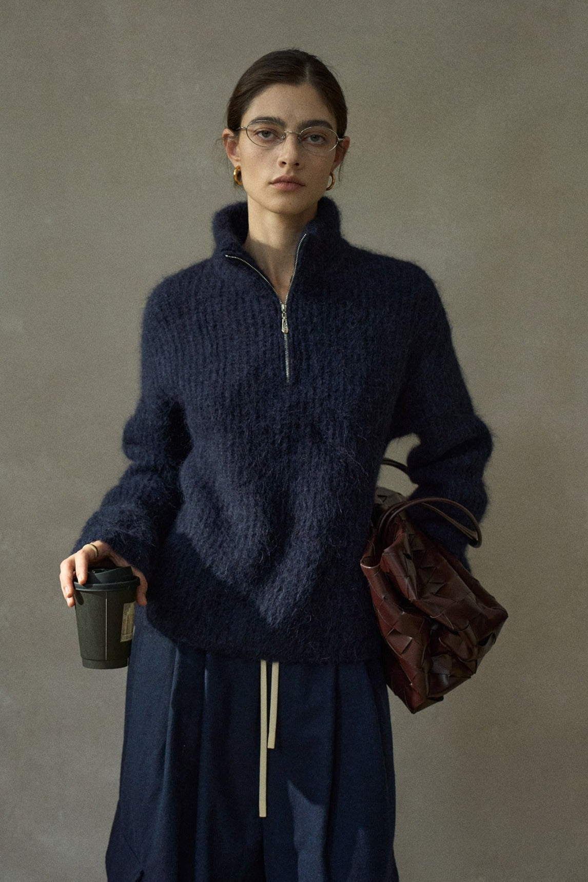 Alpaca blend long-hair cozy turtleneck sweater | 5 color