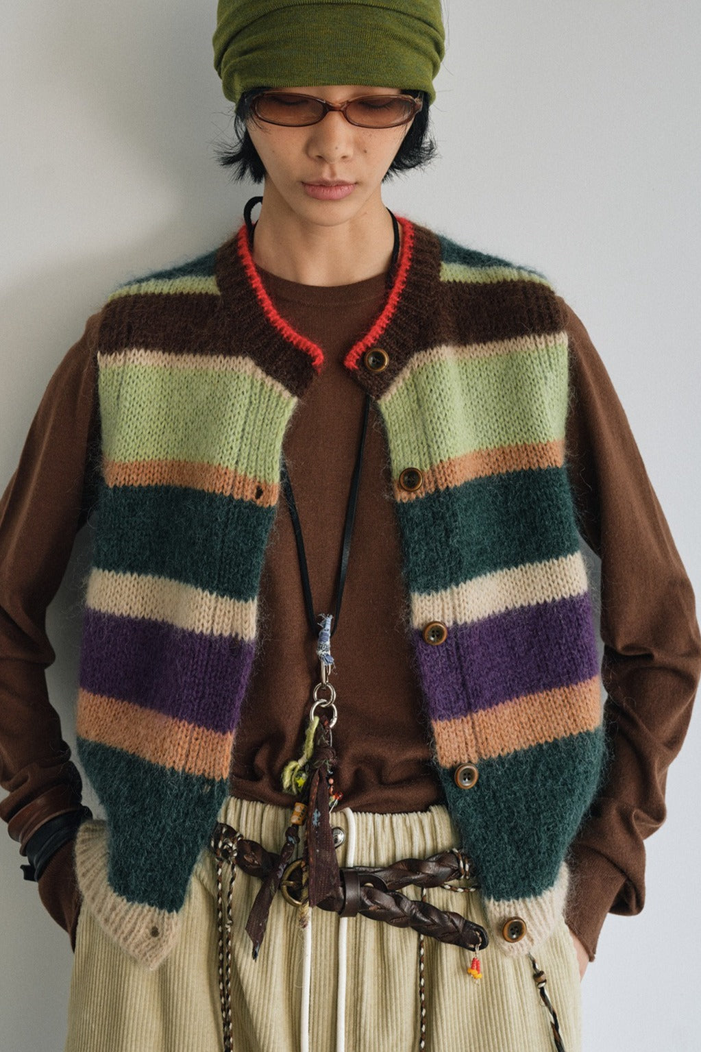 Wool blend soft touch colorful knit vest | 3 color