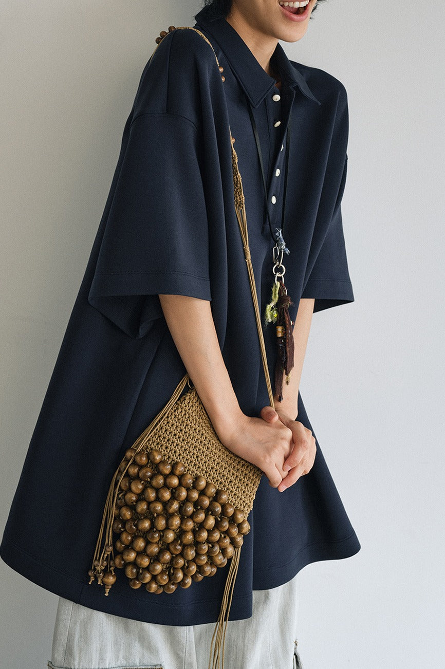 Trendy handwoven beads crossbody small bag | 2 color