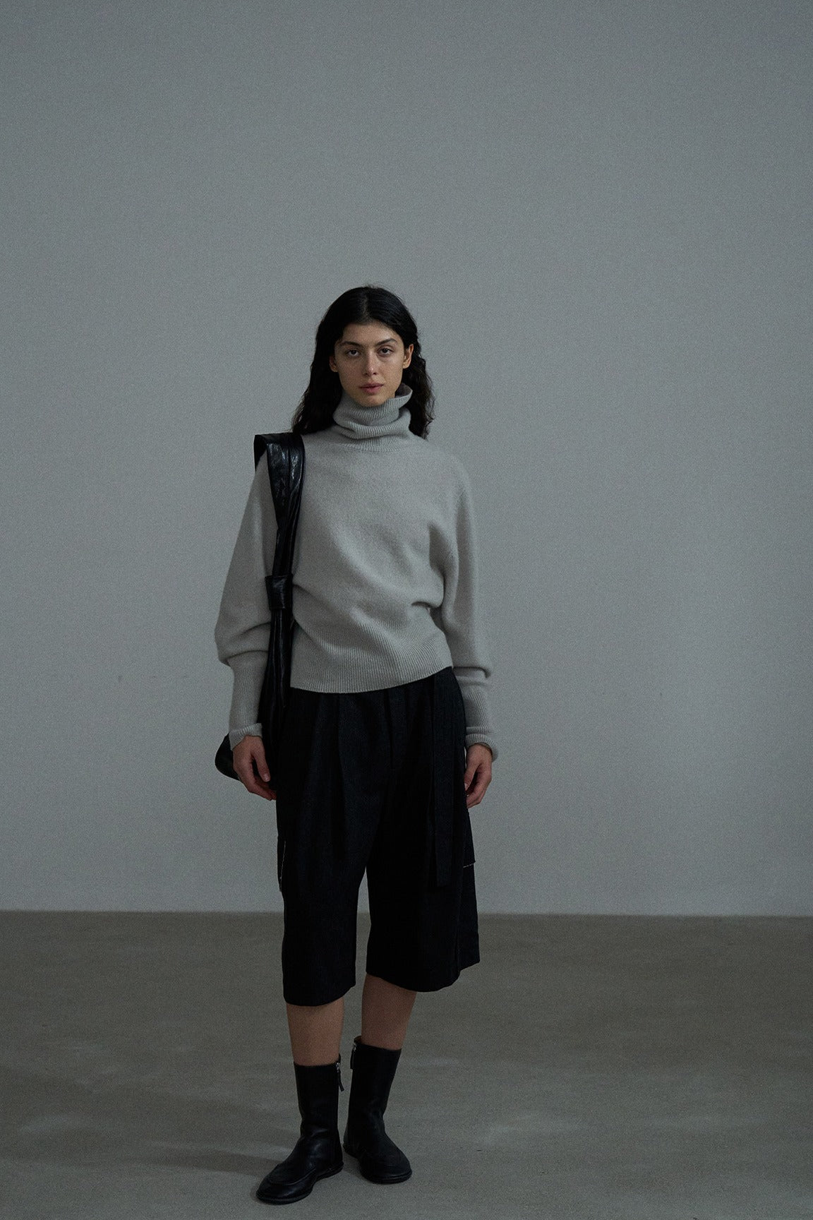 Pull col roulé à manches lanternes 100 % laine douce au toucher | 3 couleurs