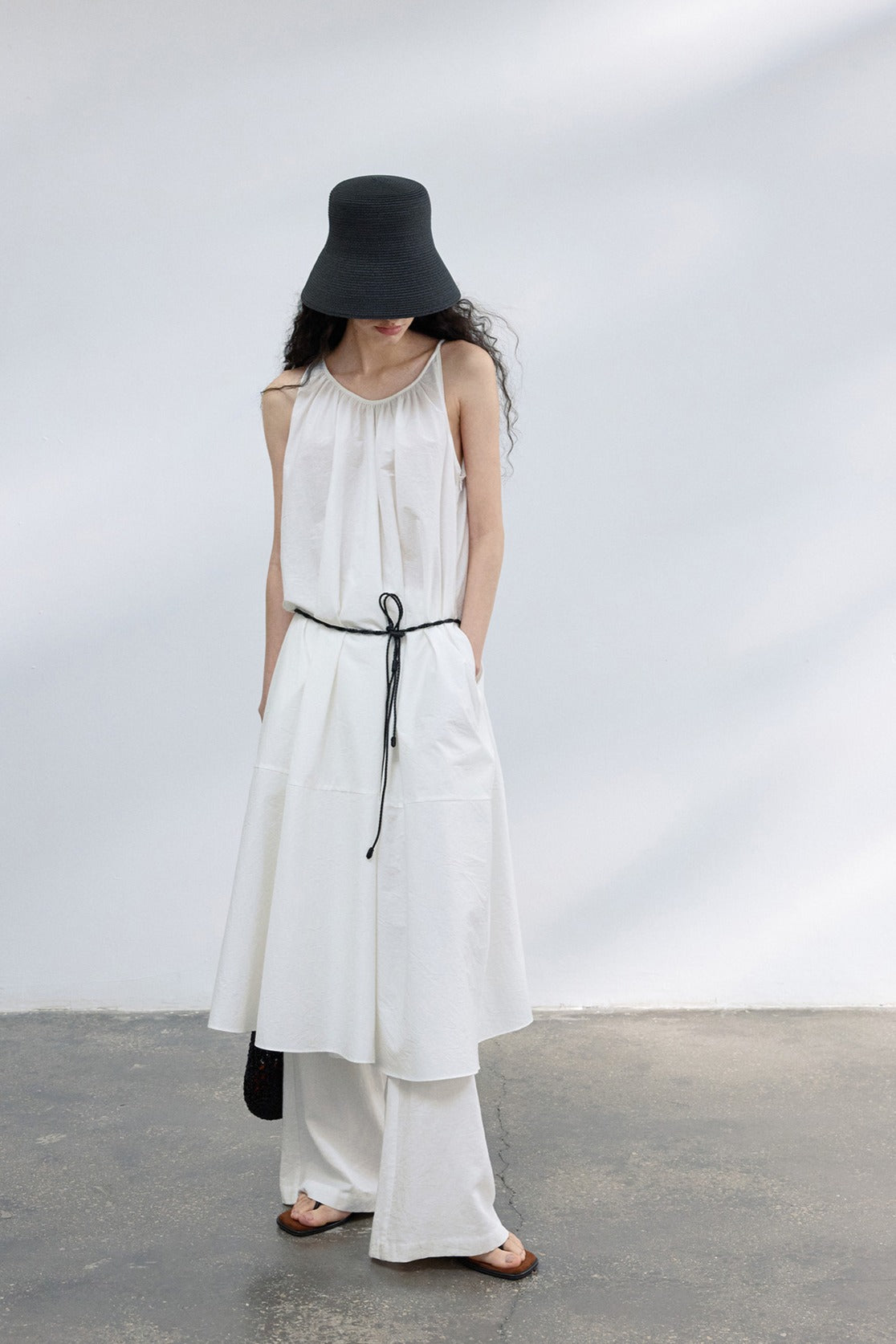 Cotton blend soft sling dress | 4 color