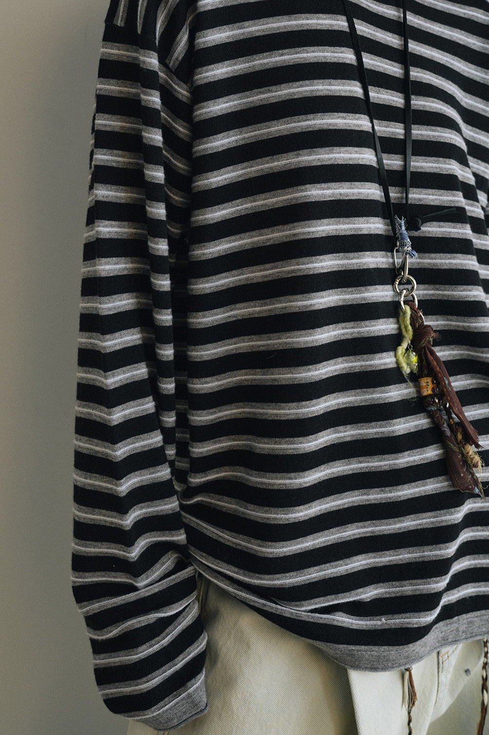 Wool blend oversized striped knitwear | 5 color