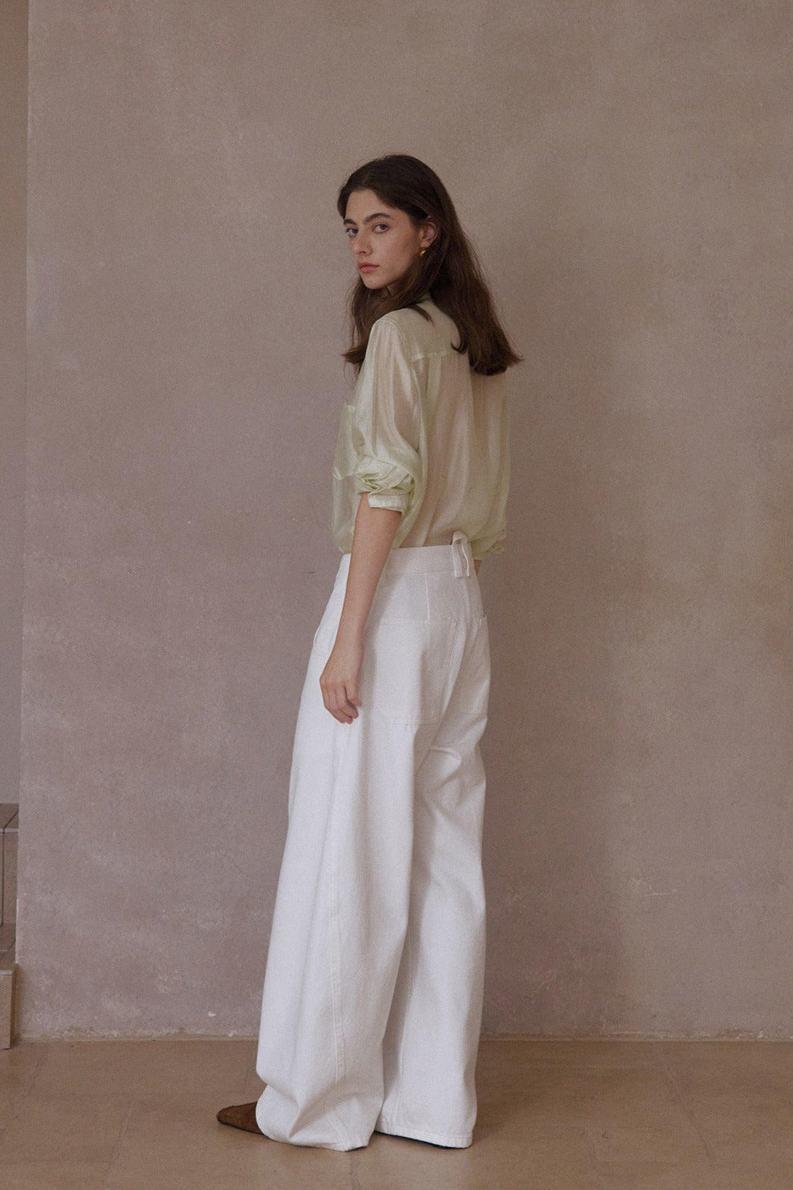 Viscose blend sheer regular fit shirt | 4 color