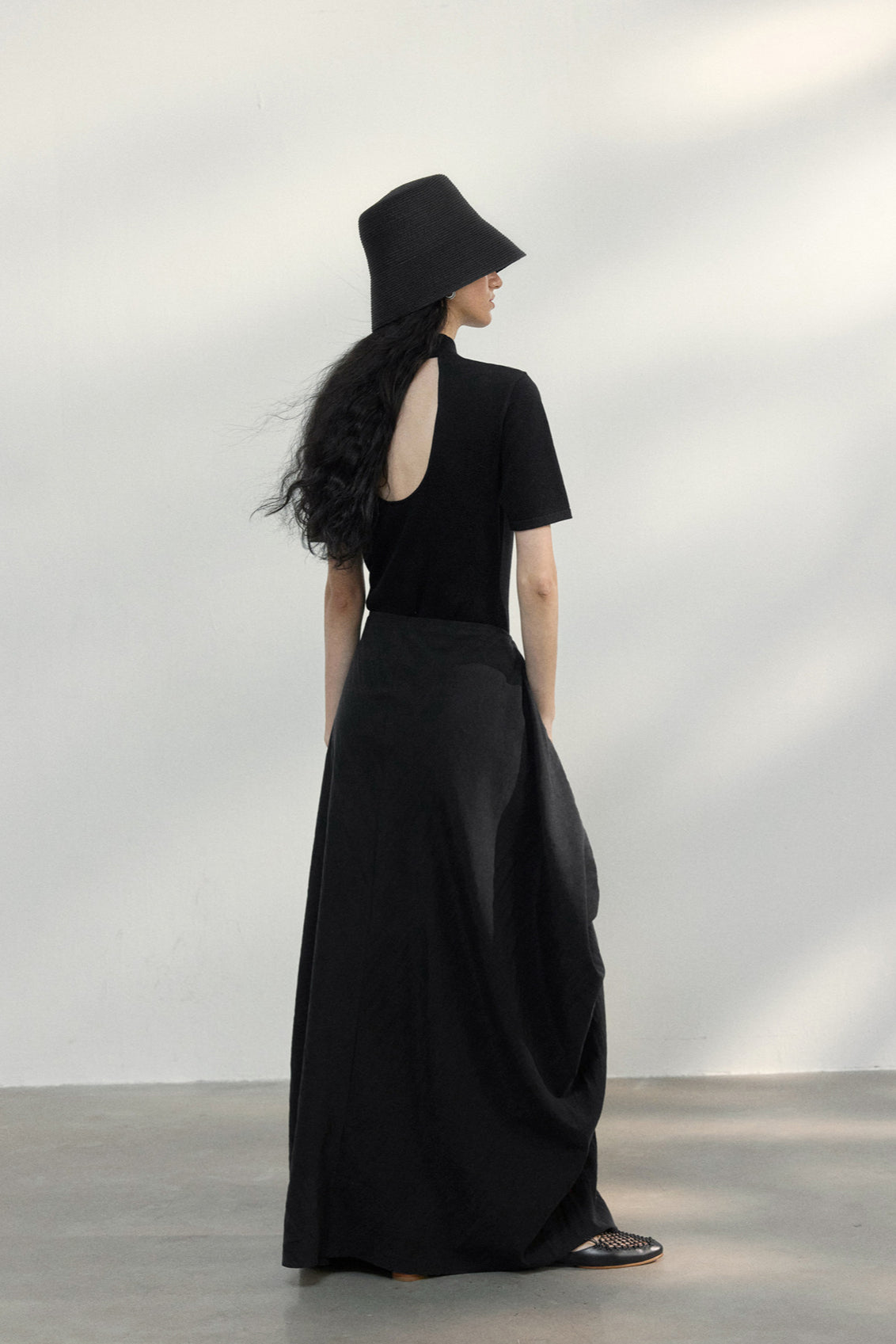 T-shirt dos nu en laine mélangée | 4 couleurs