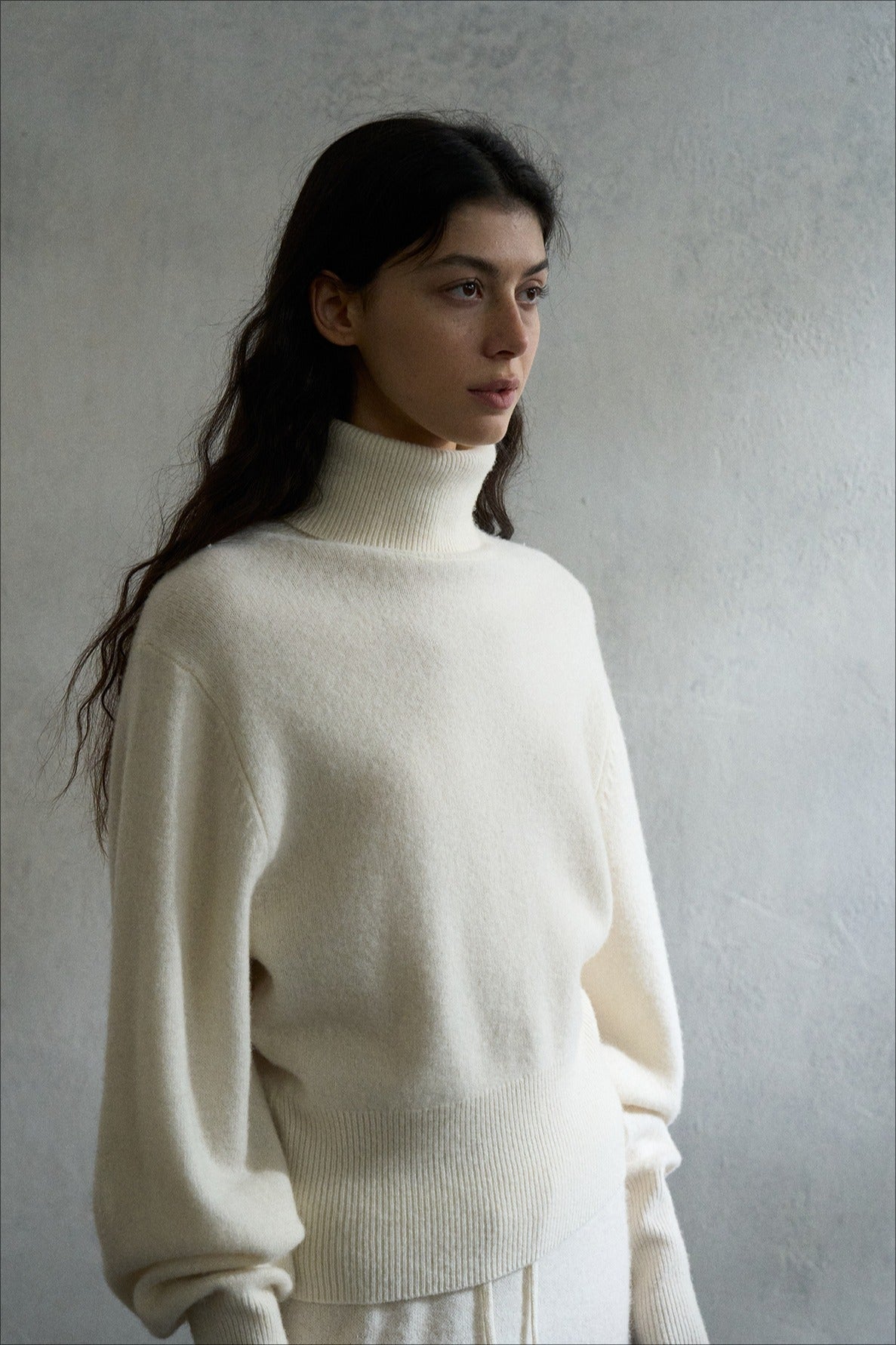 Pull col roulé à manches lanternes 100 % laine douce au toucher | 3 couleurs