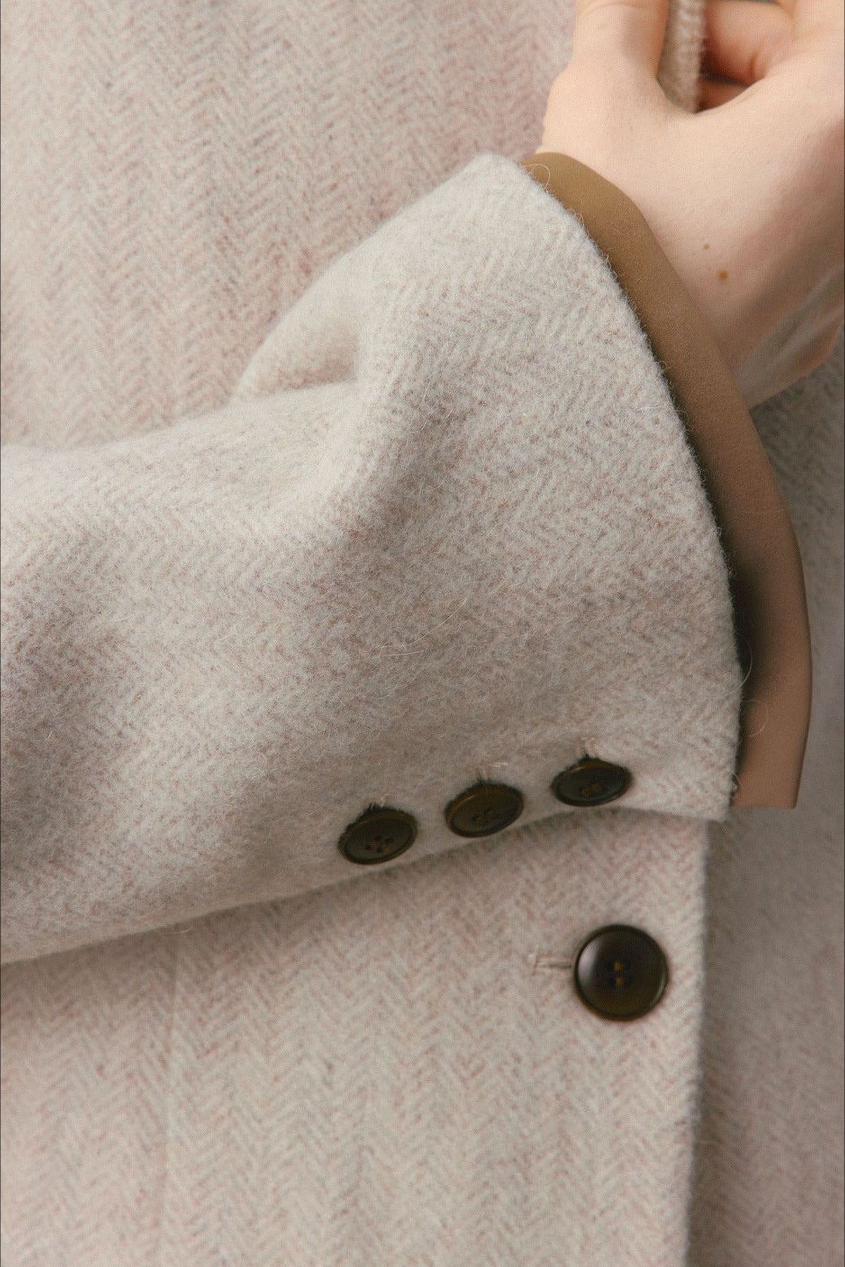 Wool-cashmere chic fit mid-length suit jacket