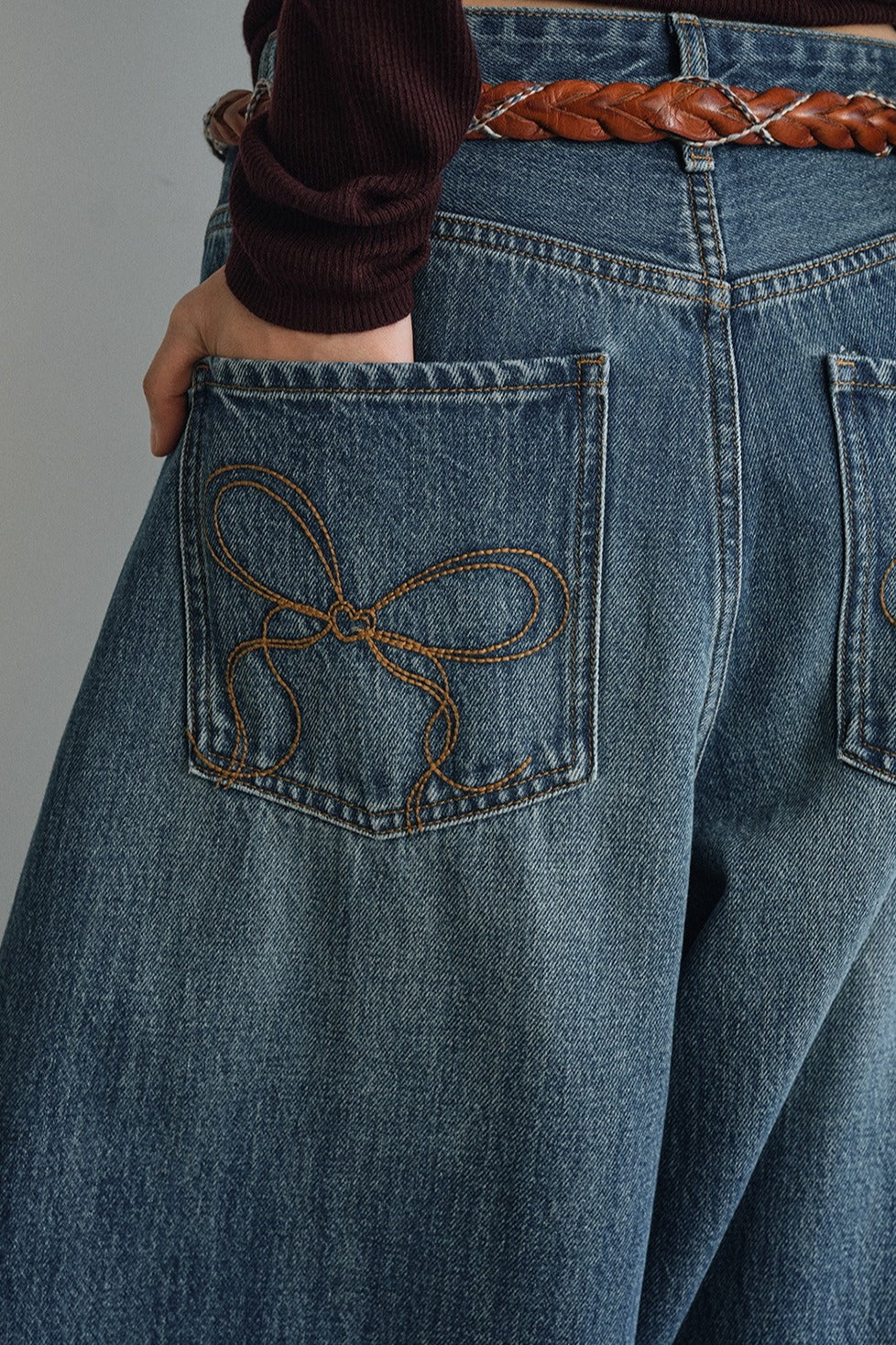 100% cotton guava-shape relaxed fit jeans | 3 color