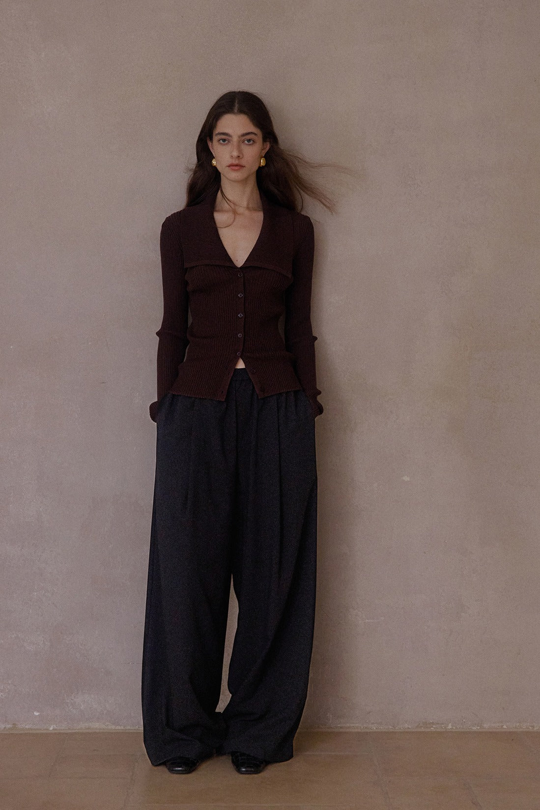 Lightweight thin wide-leg drape casual pants | 2 color