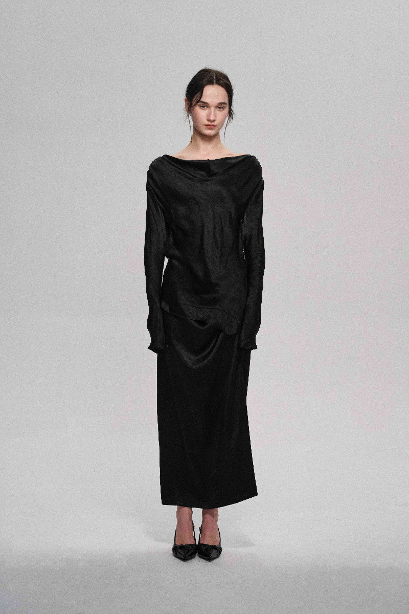 Viscose blend elegant sheer back top