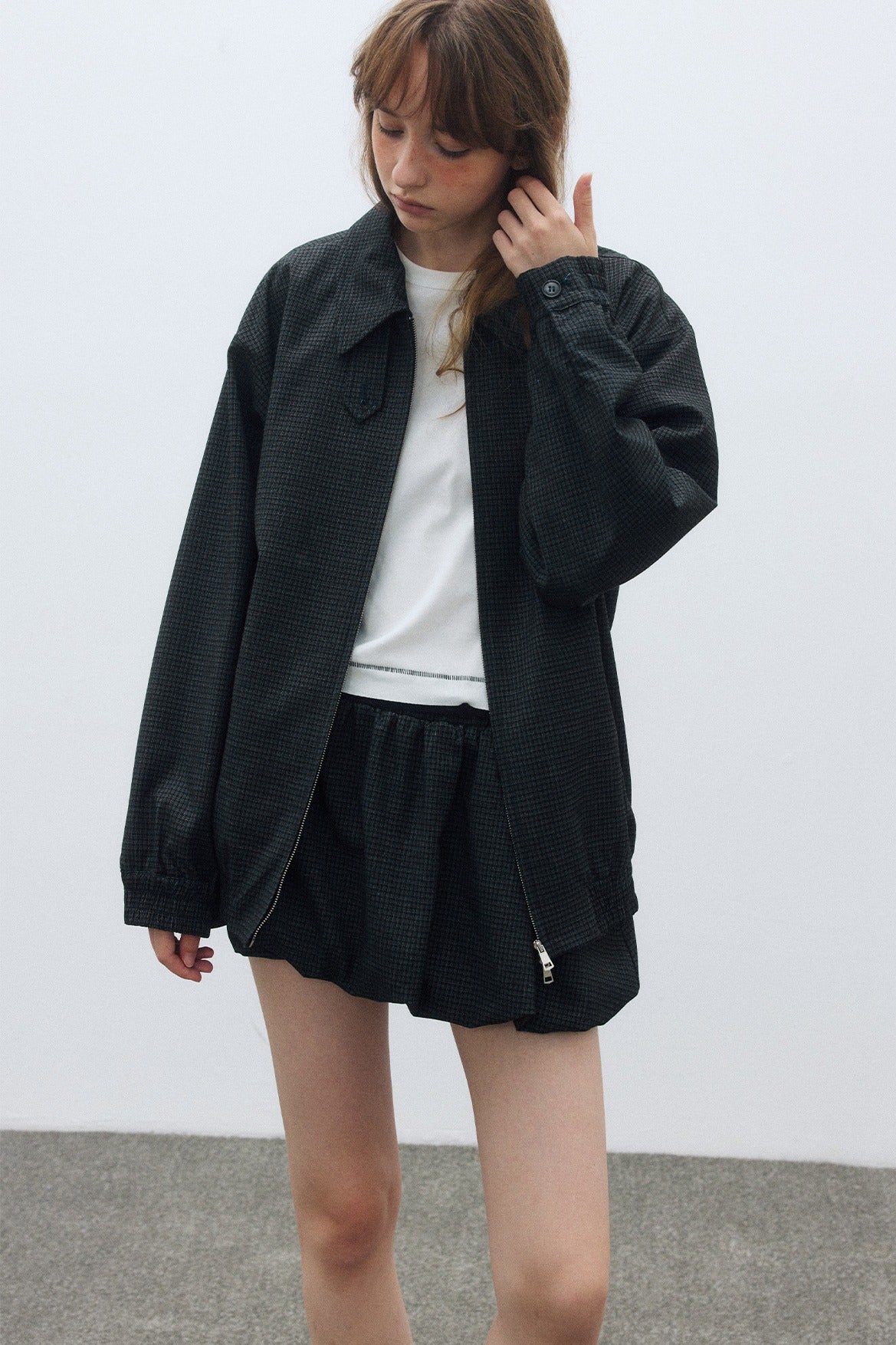Casual & versatile gathered hem jacket | 2 color