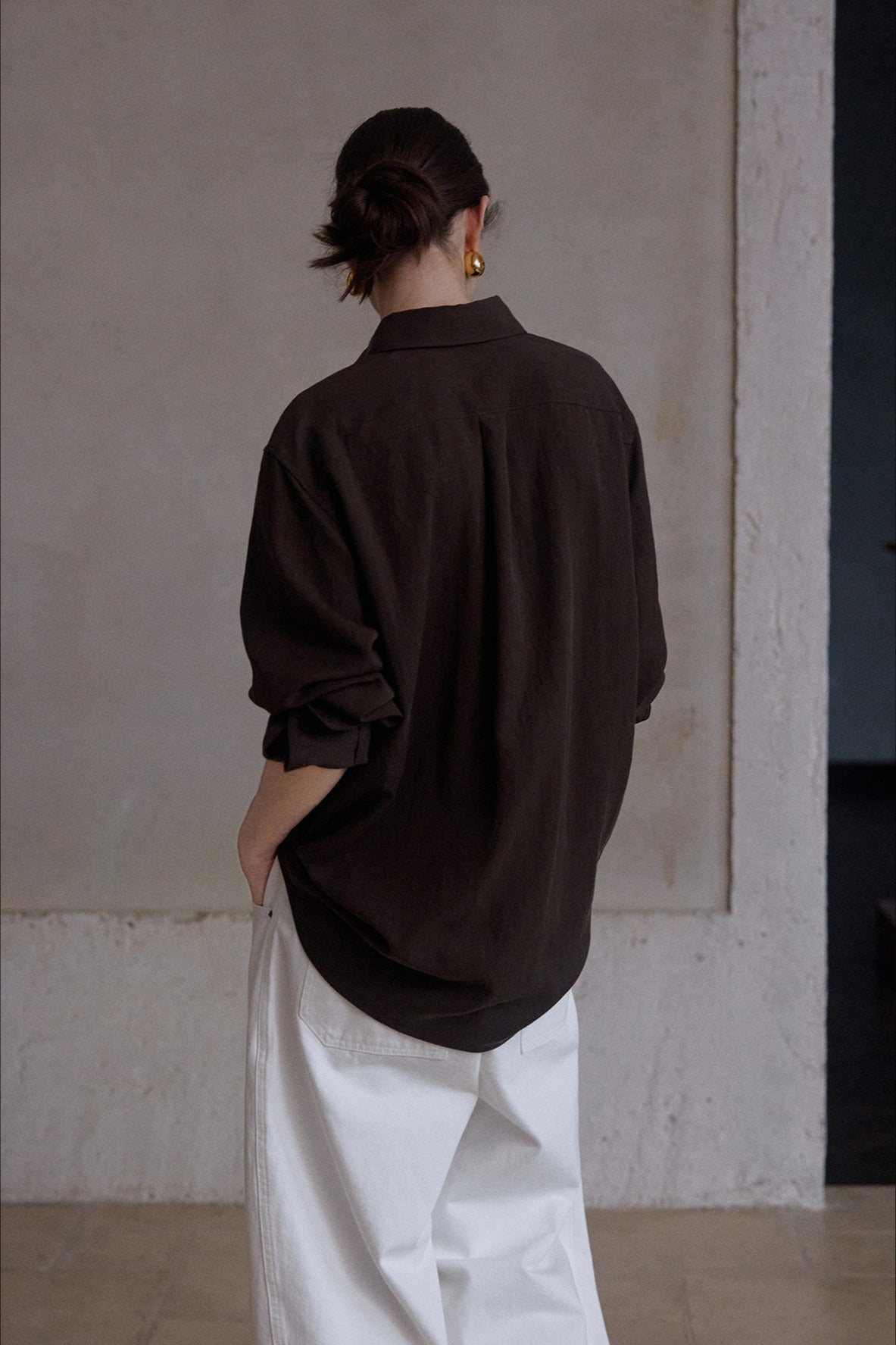 Lyocell blend matte finish drape shirt | 5 color