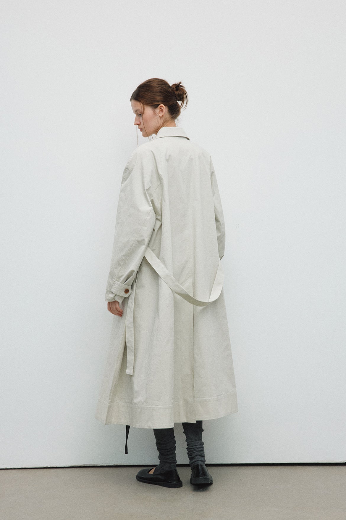 Cotton blend minimalist loose fit trench coat | 2 color