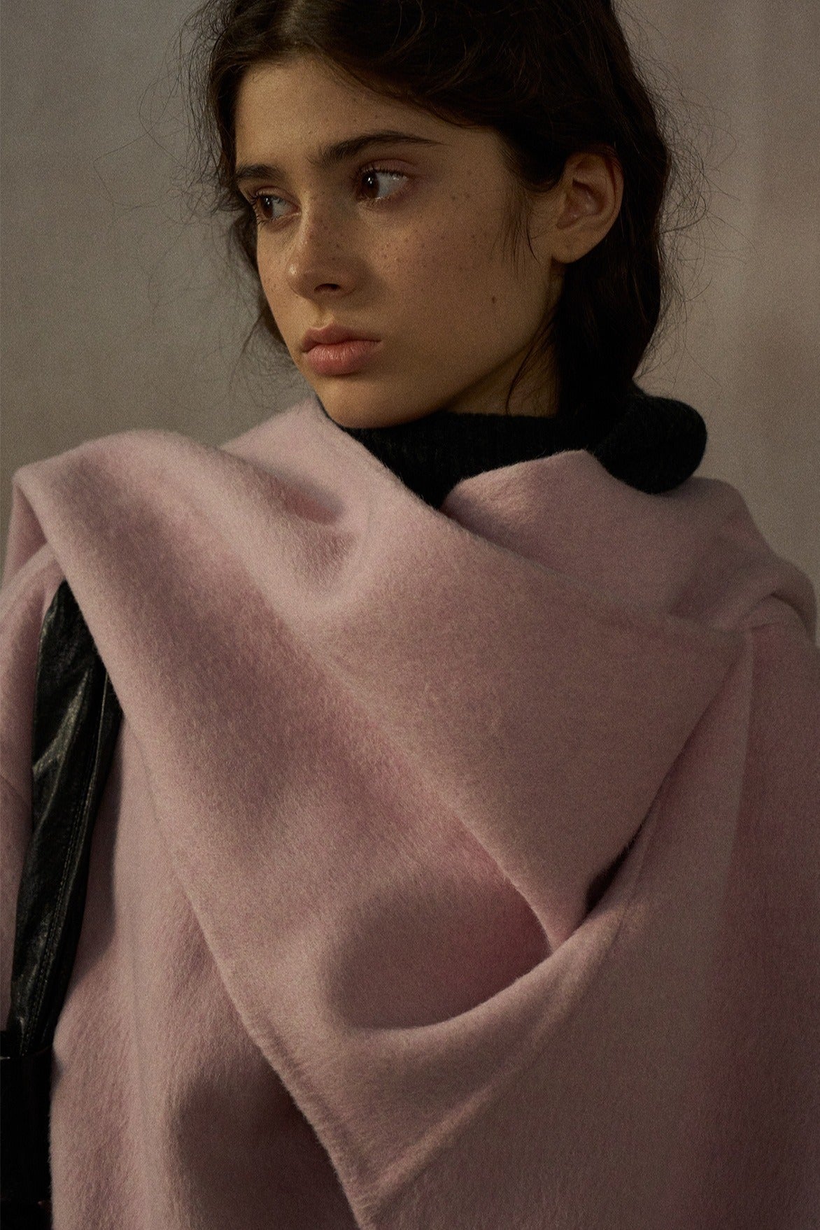 Wool-silk-angora double-faced jacket scarf collar | 4 color