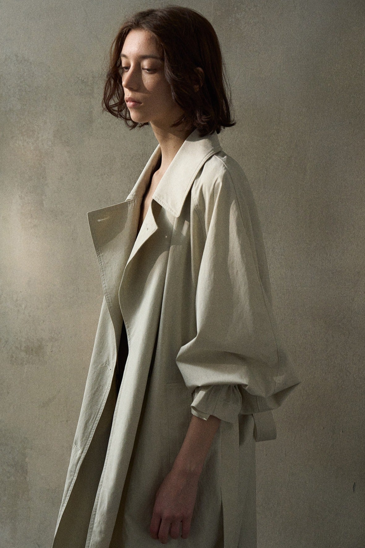 Lyocell blend relaxed fit trench coat | 2 color