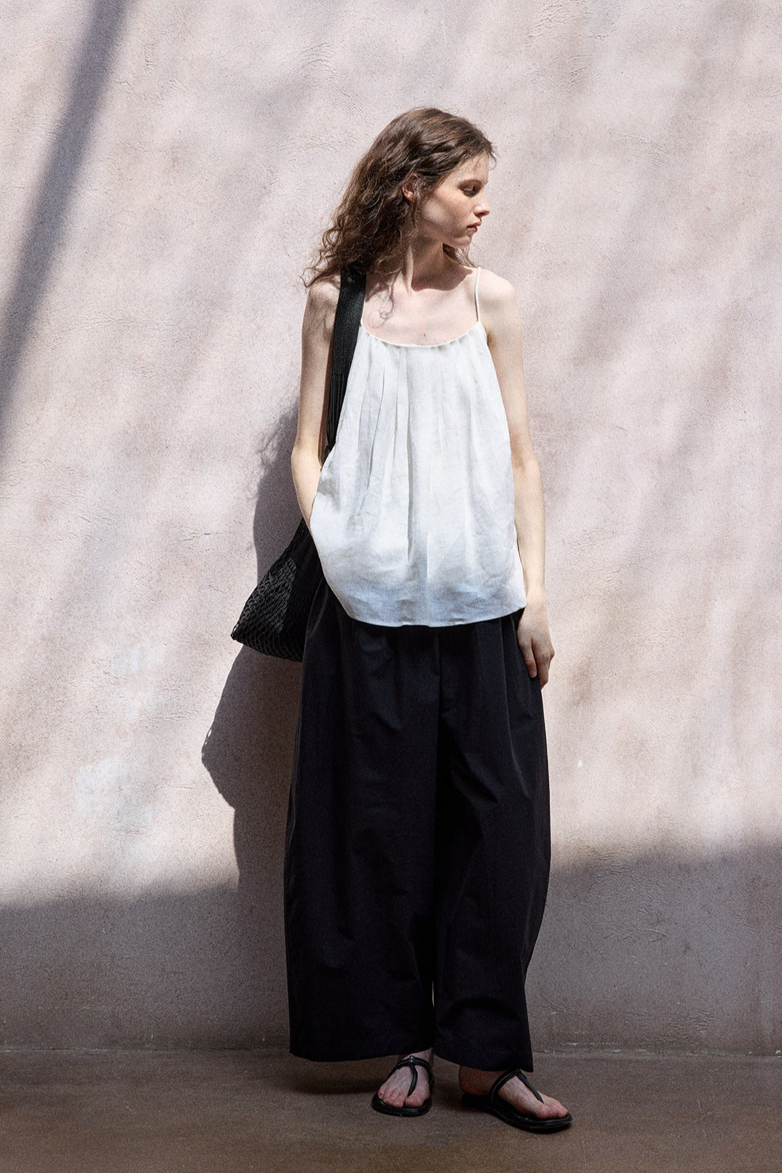 Cotton blend linen relaxed-fit pants | 3 color