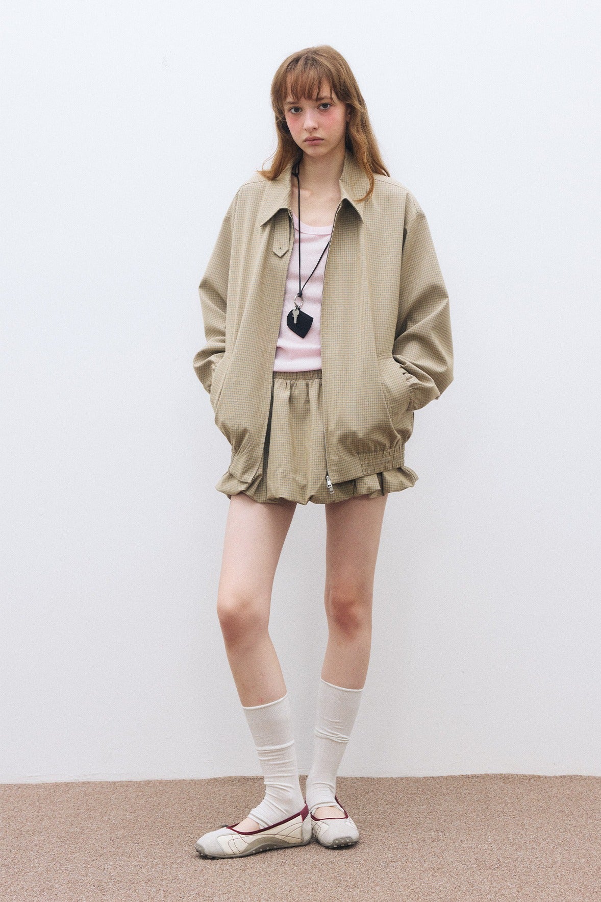 Casual & versatile gathered hem jacket | 2 color
